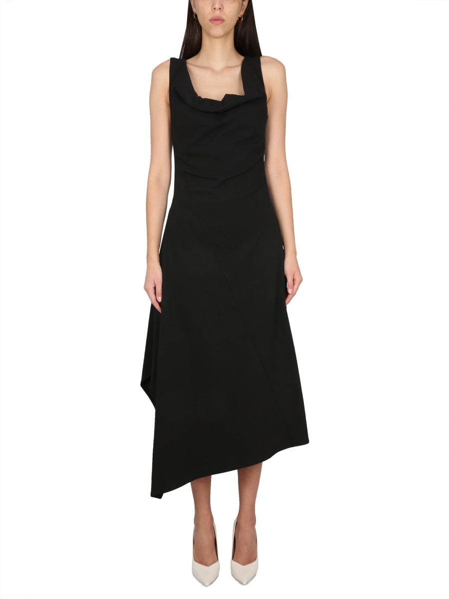 Asymmetrical Midi Dress with Unique Silhouette