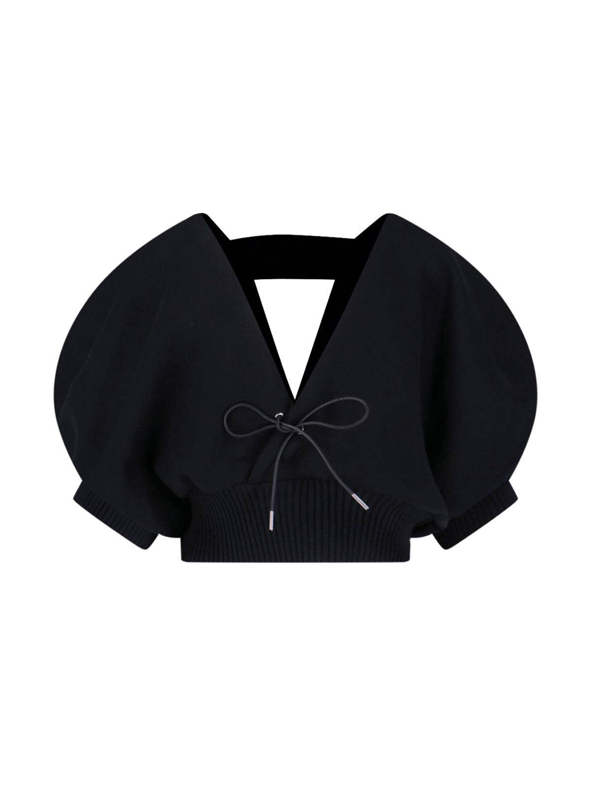 Black V-Neck Cotton Blend Cardigan