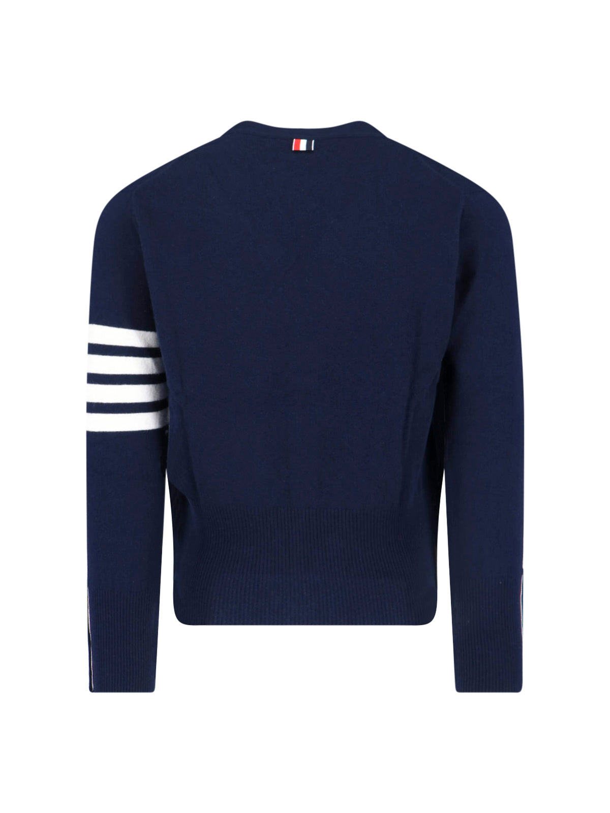 Navy Cashmere Cardigan With V-Neckline