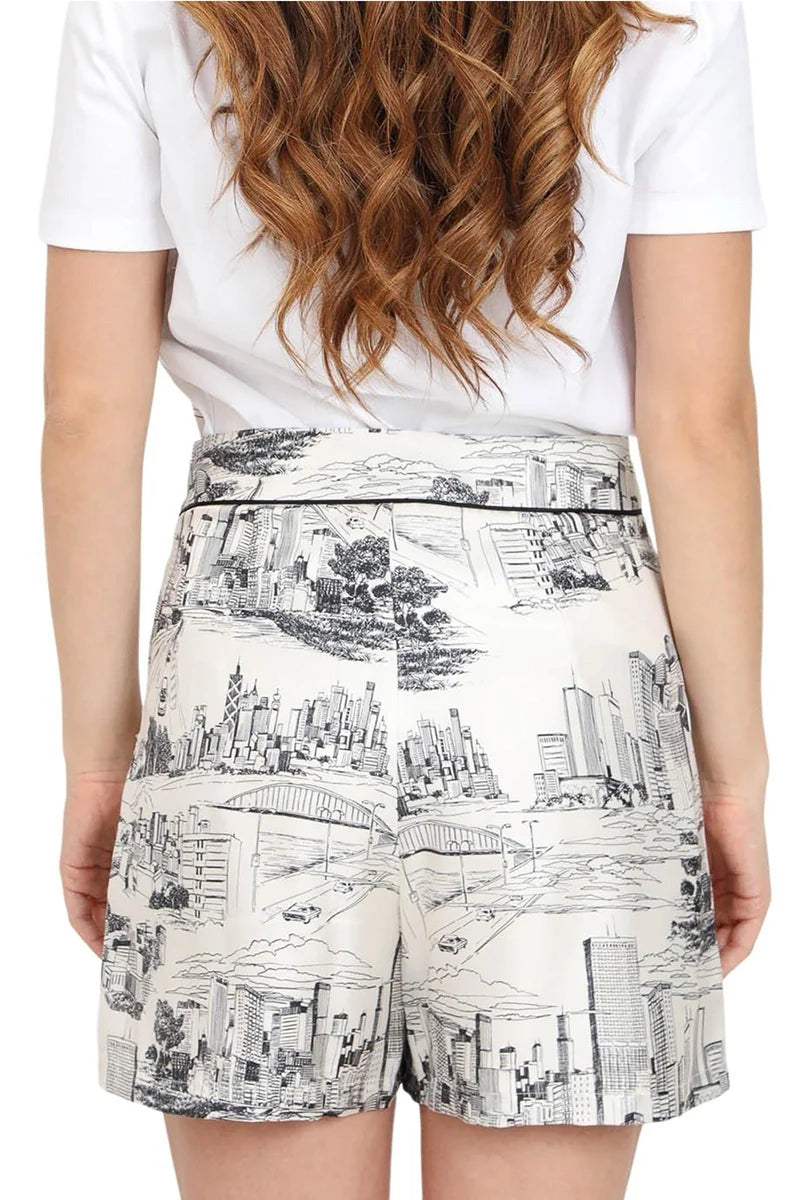 Silk Shorts - White/Black