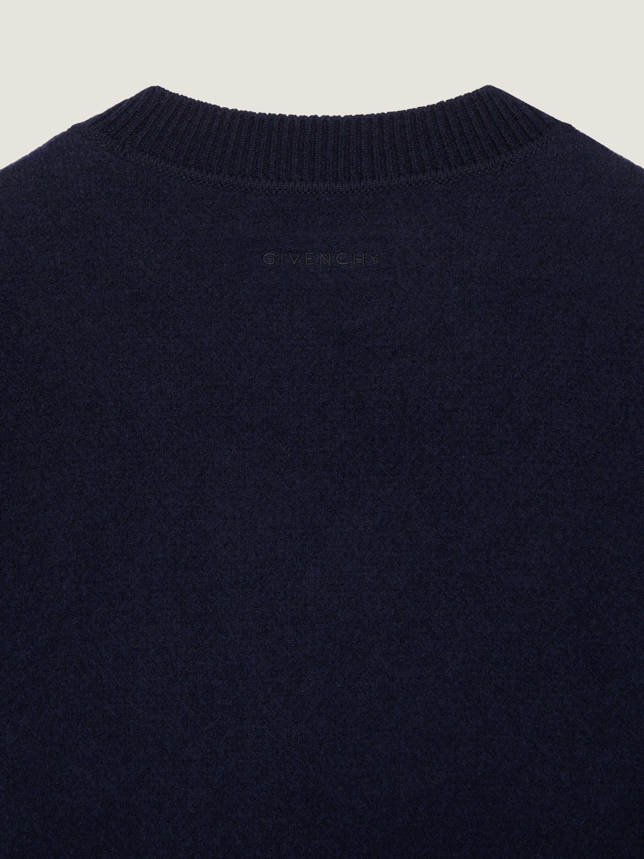 Abstract Patterned Blue Grey Crewneck Sweater