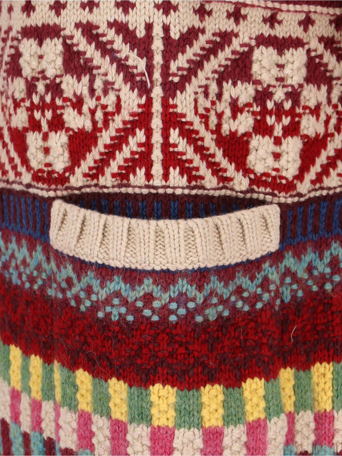 Multicolor Geometric Knit Zip Cardigan