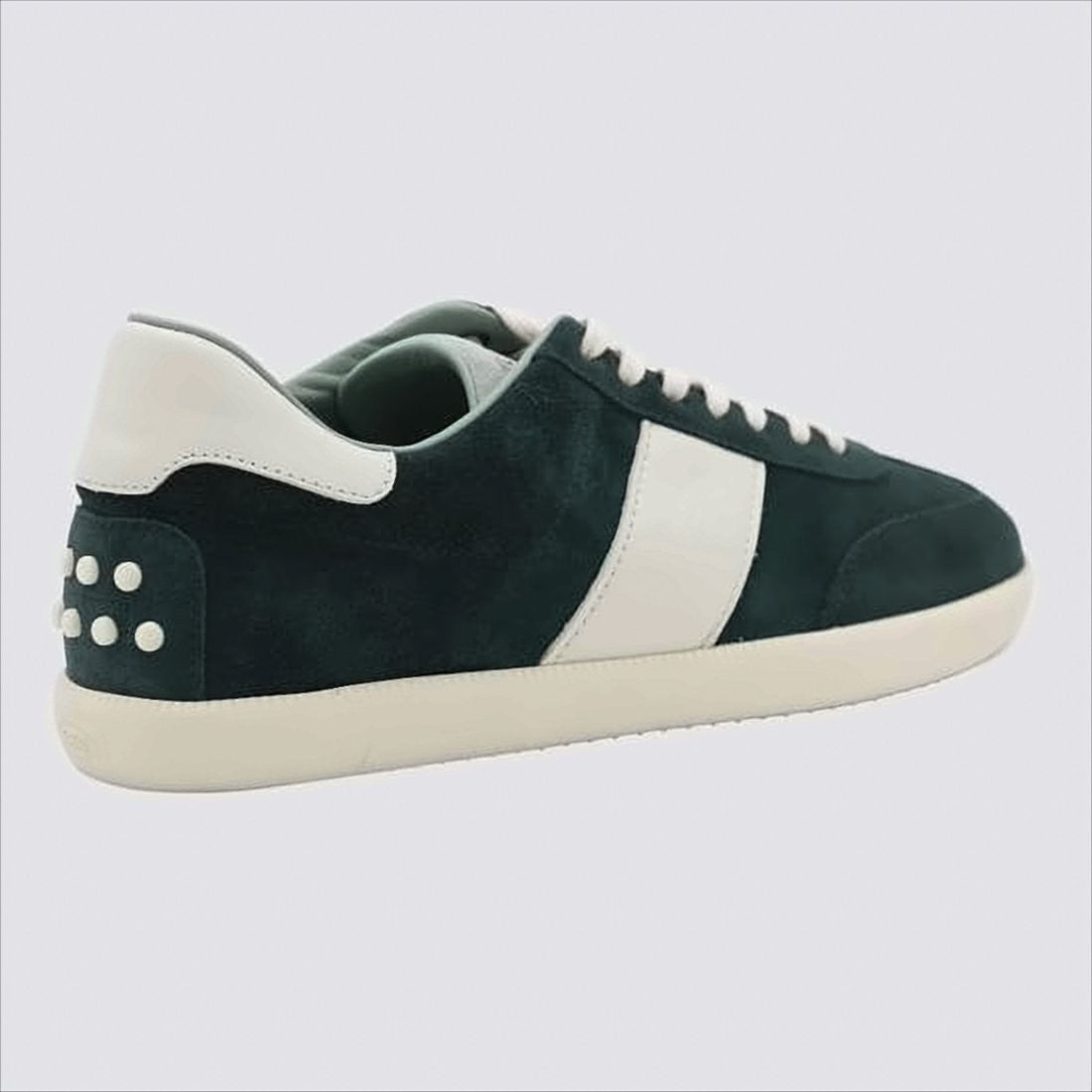 Minimalist Black Calf Leather and Suede Sneakers with Rubber Accents