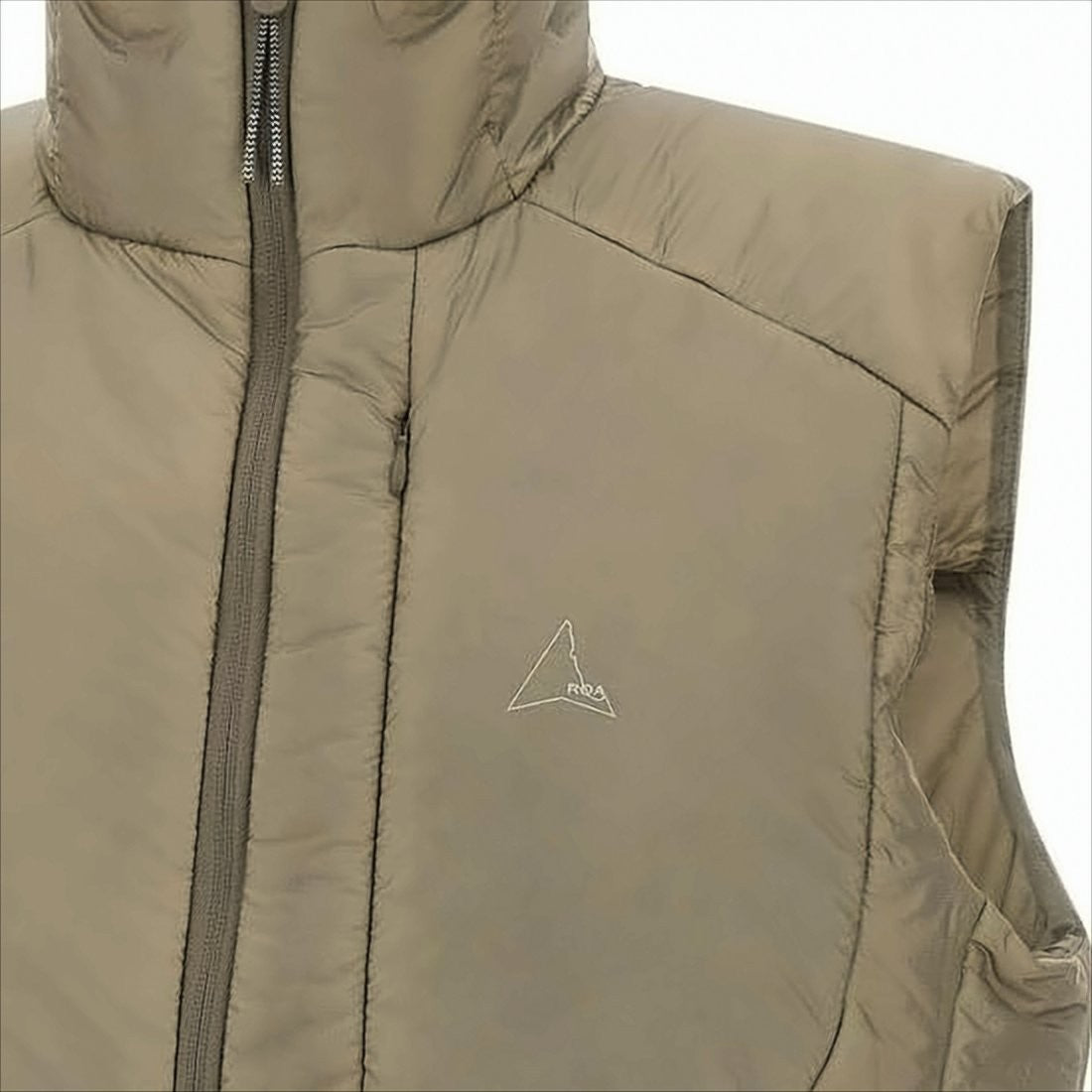 High-Collar Sleeveless Vest With Minimalist Logo