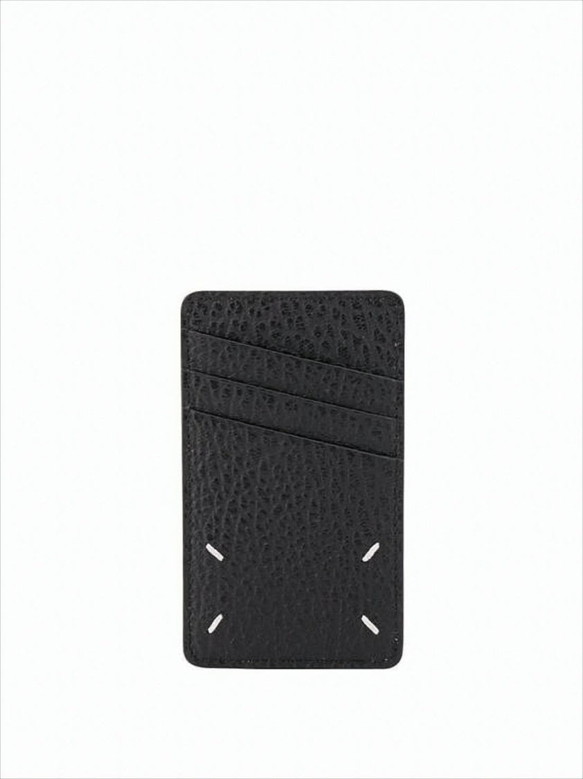 Textured Calf Leather Cardholder With Numeric Logo