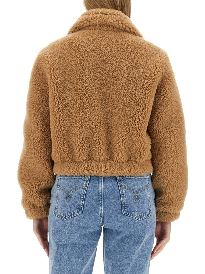 Cropped Furry Effect Jacket