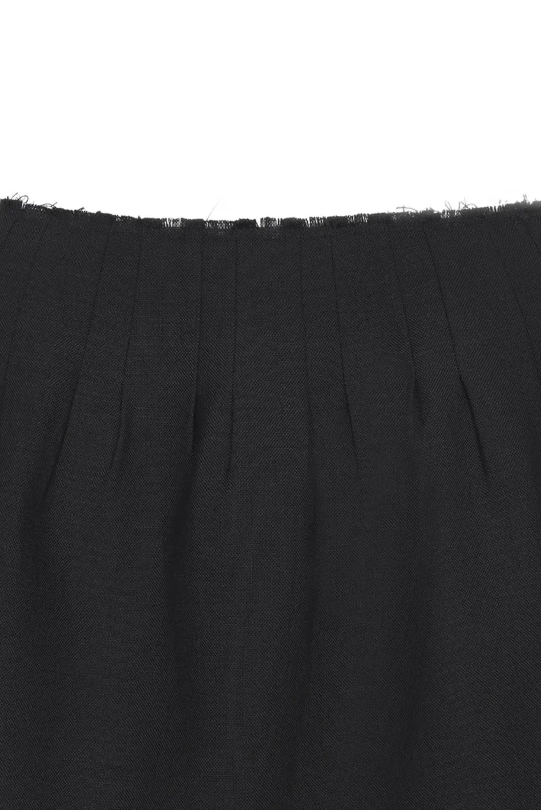 Blue Low-Rise Pleated Skirt