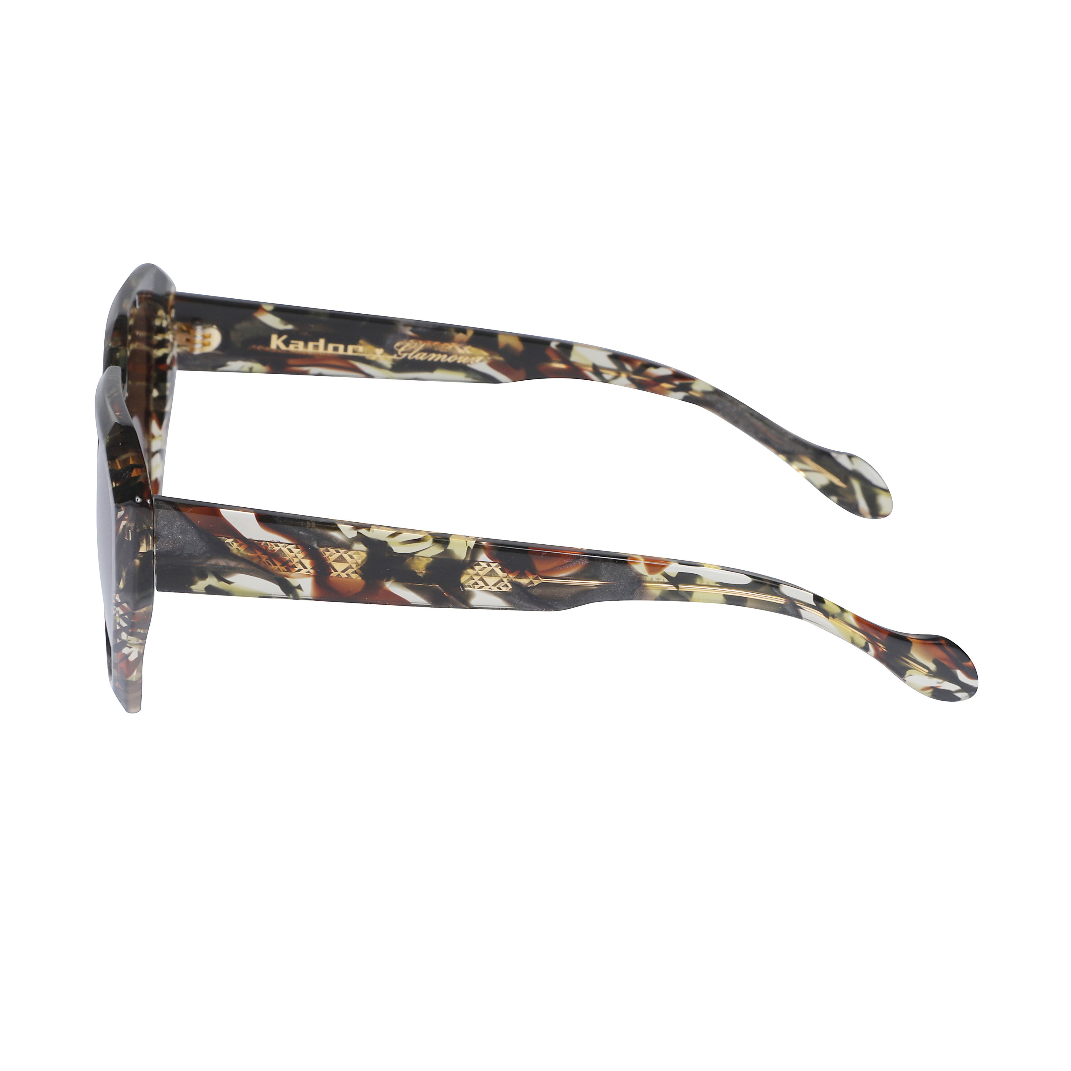 Marilyn/K-S Oversized Geometric Frame Sunglasses with Multicolored Tortoiseshell Pattern
