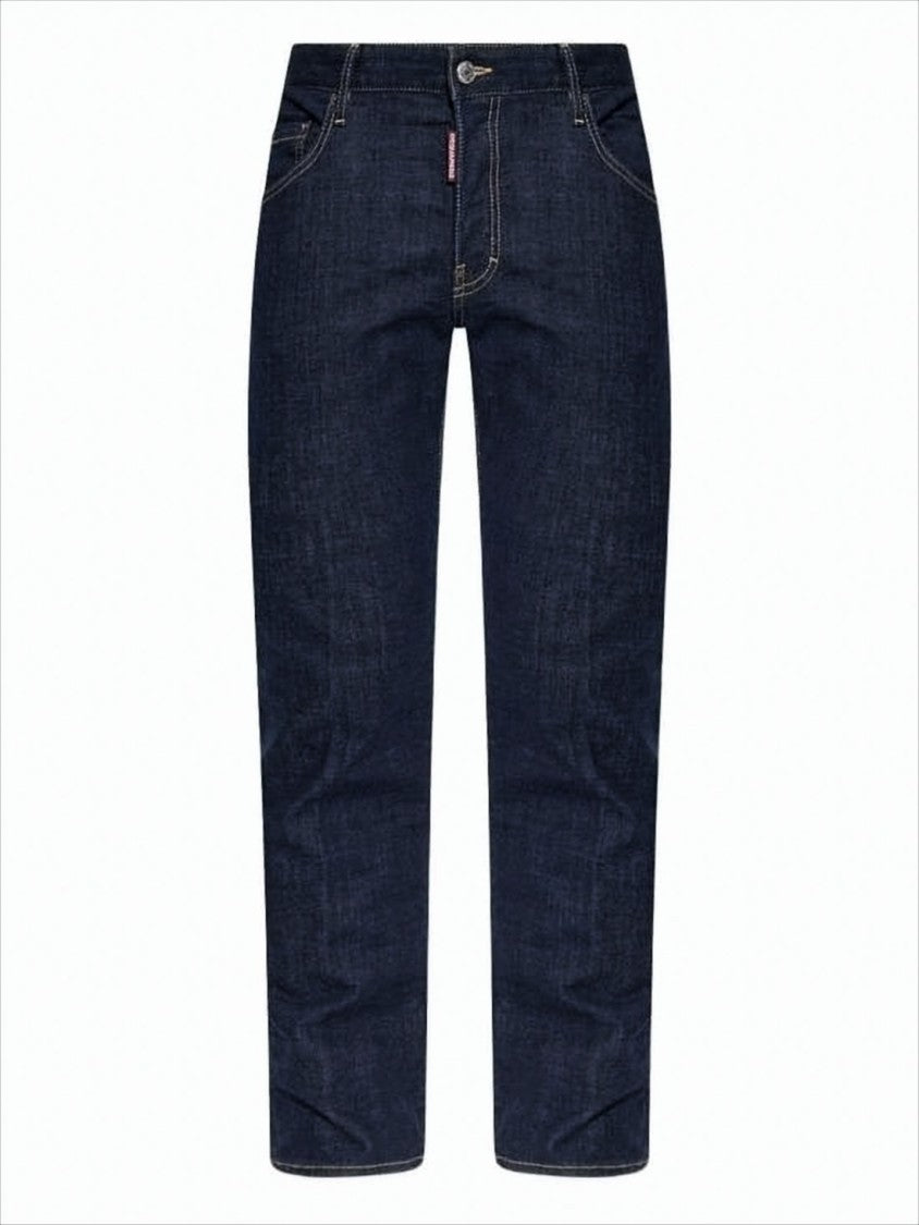 Straight-Leg Denim Pants with Contrast Stitching