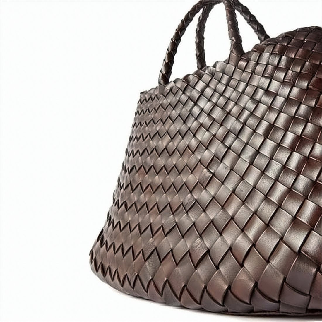 Woven Buffalo Leather Tote Bag