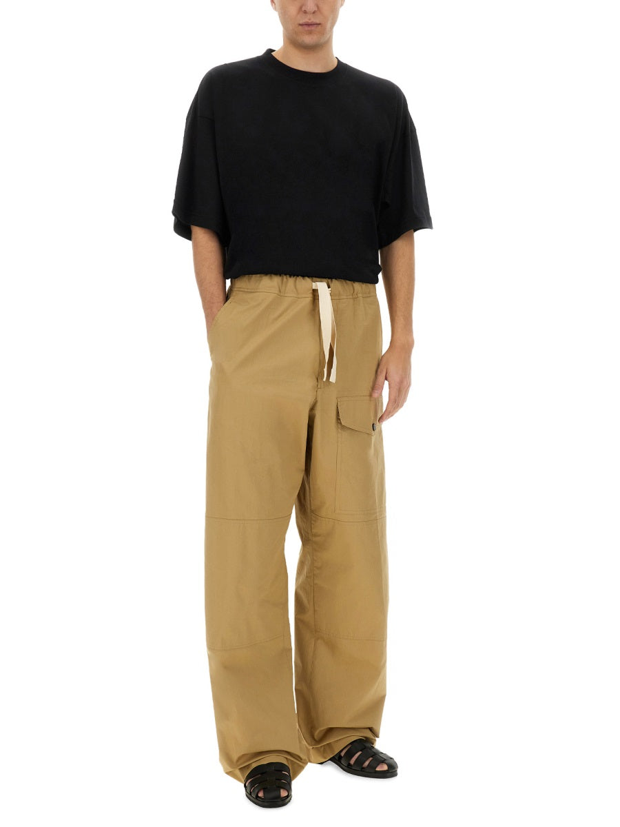 Straight-Cut Cotton Pants With Design