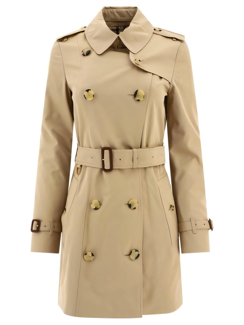Double-Breasted Trench Coat with Belted Waist