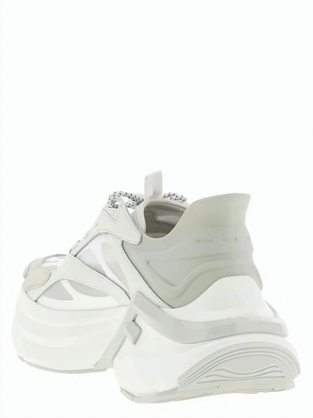 Futuristic White Sneakers With Sole
