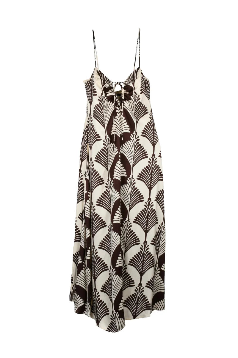 Long Dress Viscose - Brown/Beige