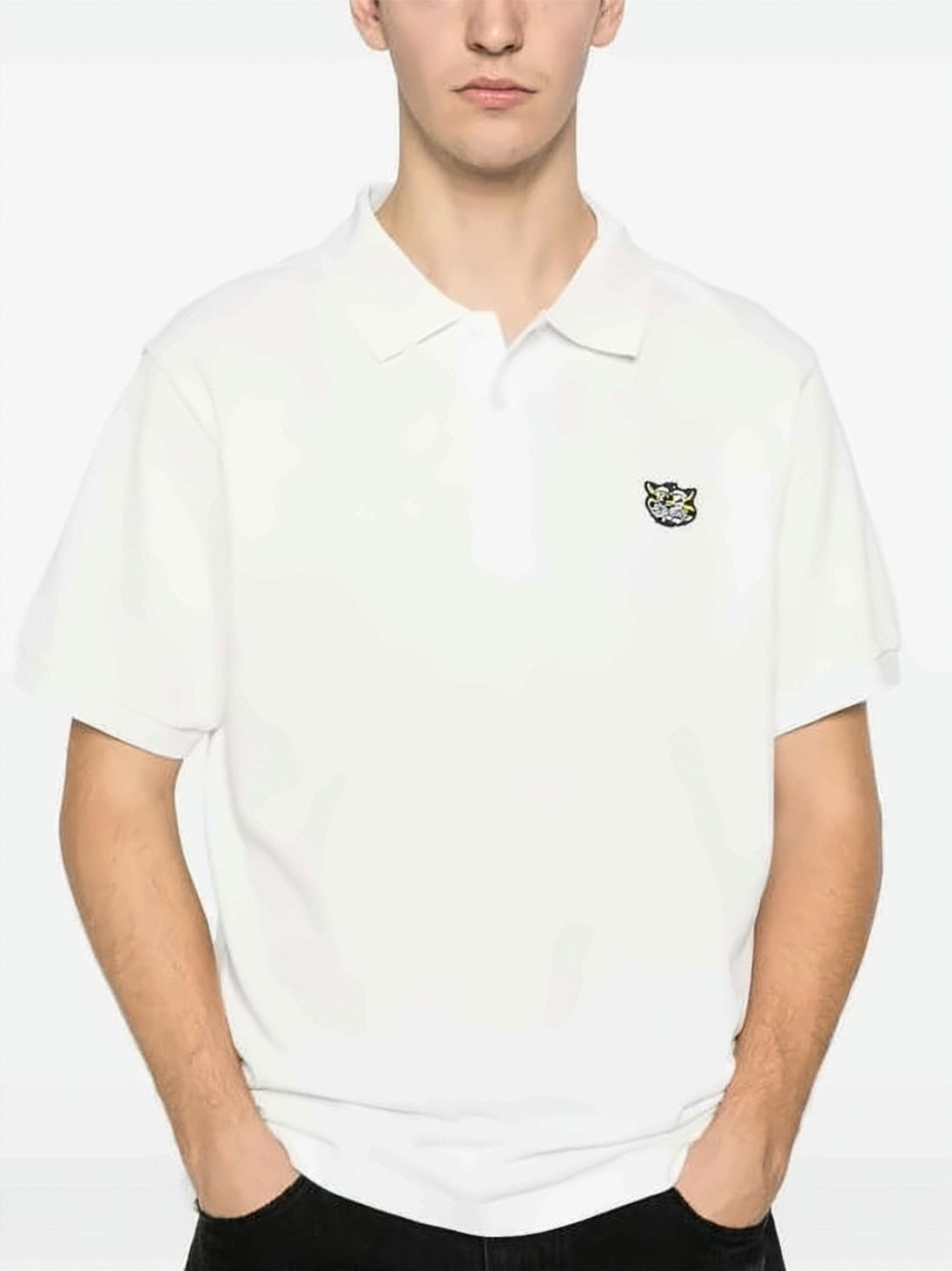 Short-Sleeve Polo Shirt with Embroidered Emblem
