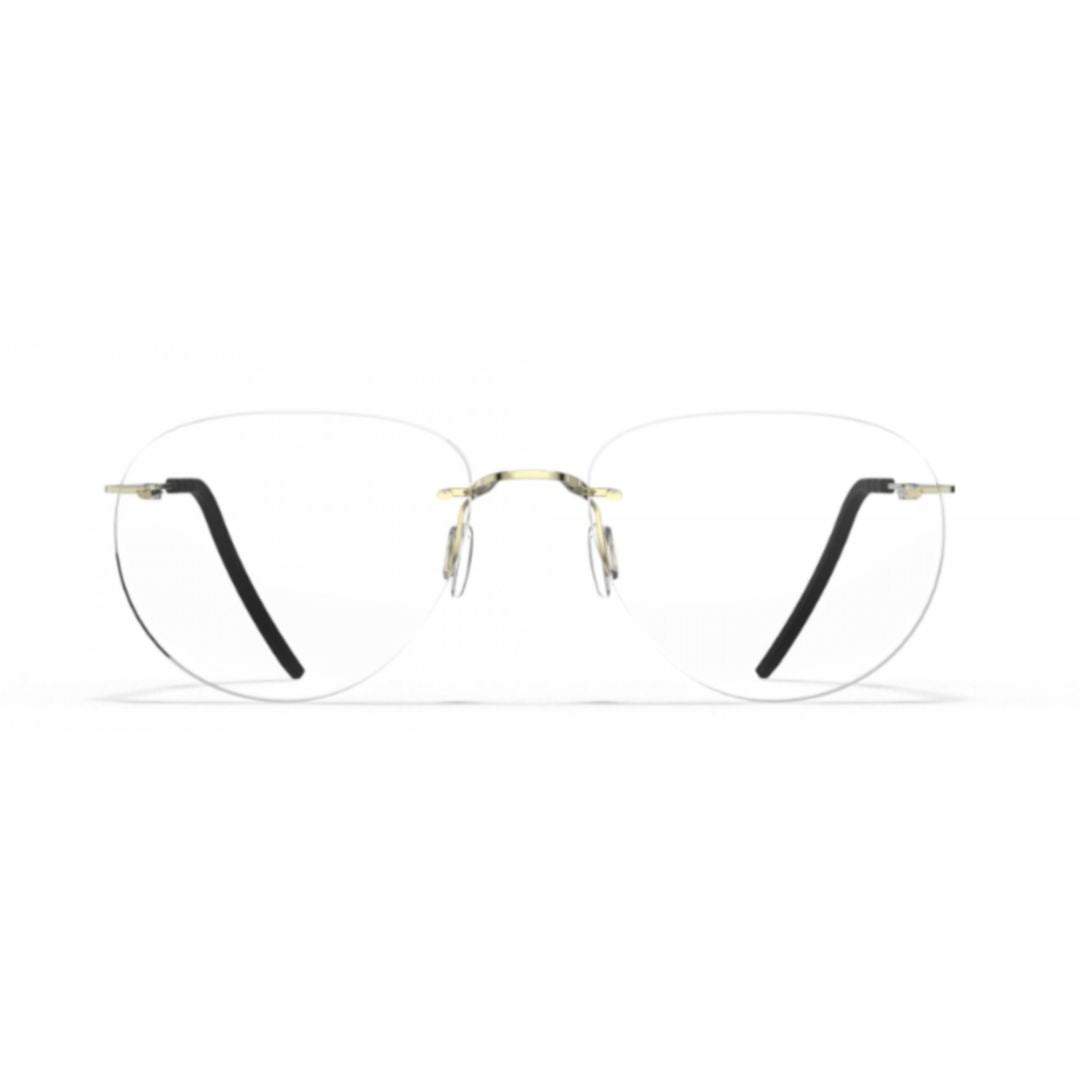 Bf1070 Aero Loop B1-P2 Rimless Gold Beta Titanium Eyeglasses with Minimalistic Frame