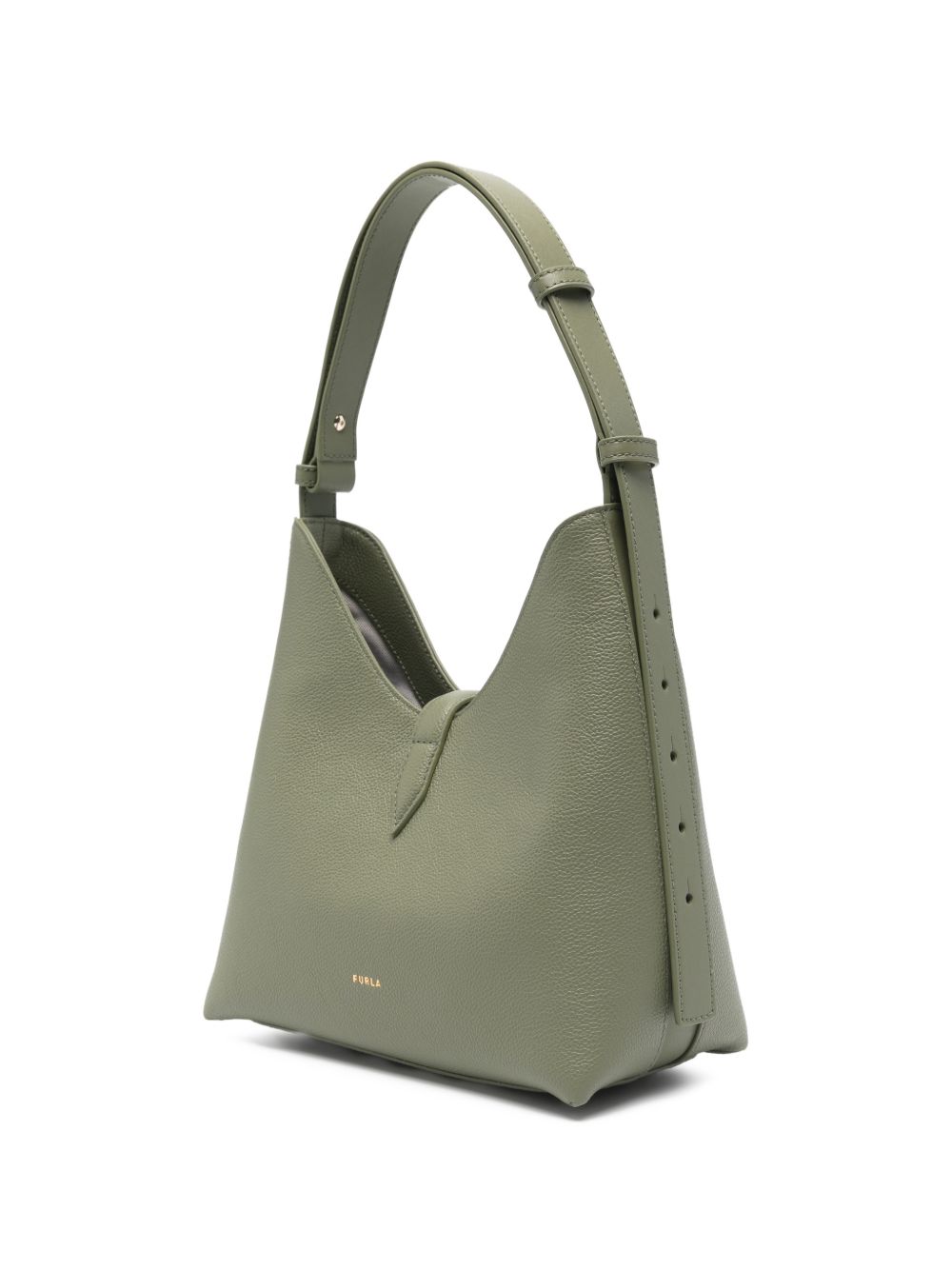Structured Handbag In Pebbled Leather
