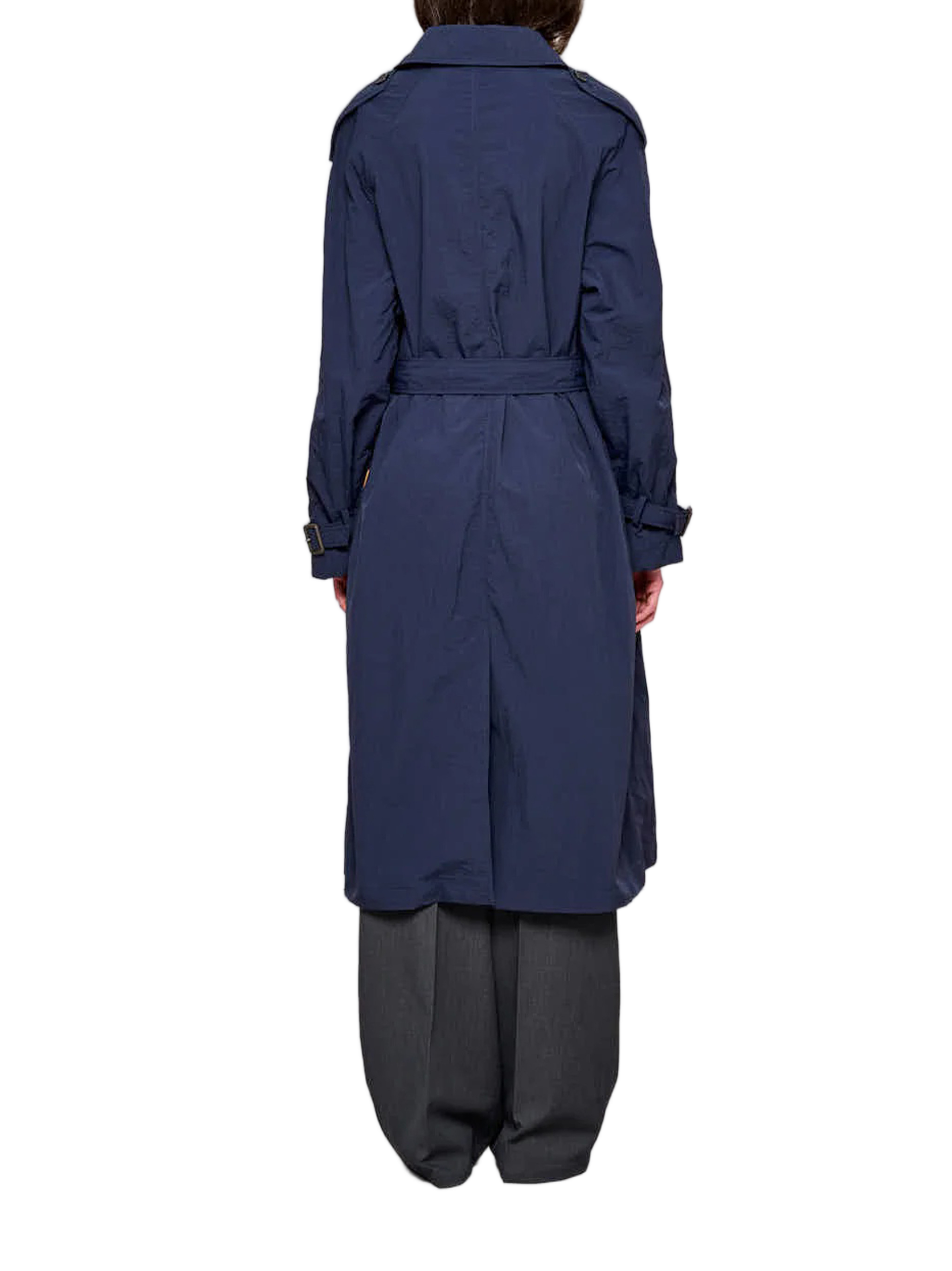 Blue Trench Compact Nylon Trench Coat