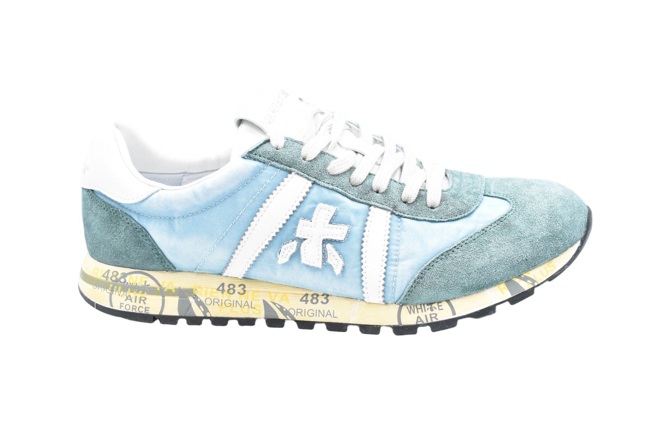 Hybrid Aqua Green Low-Top Sneakers With Logo