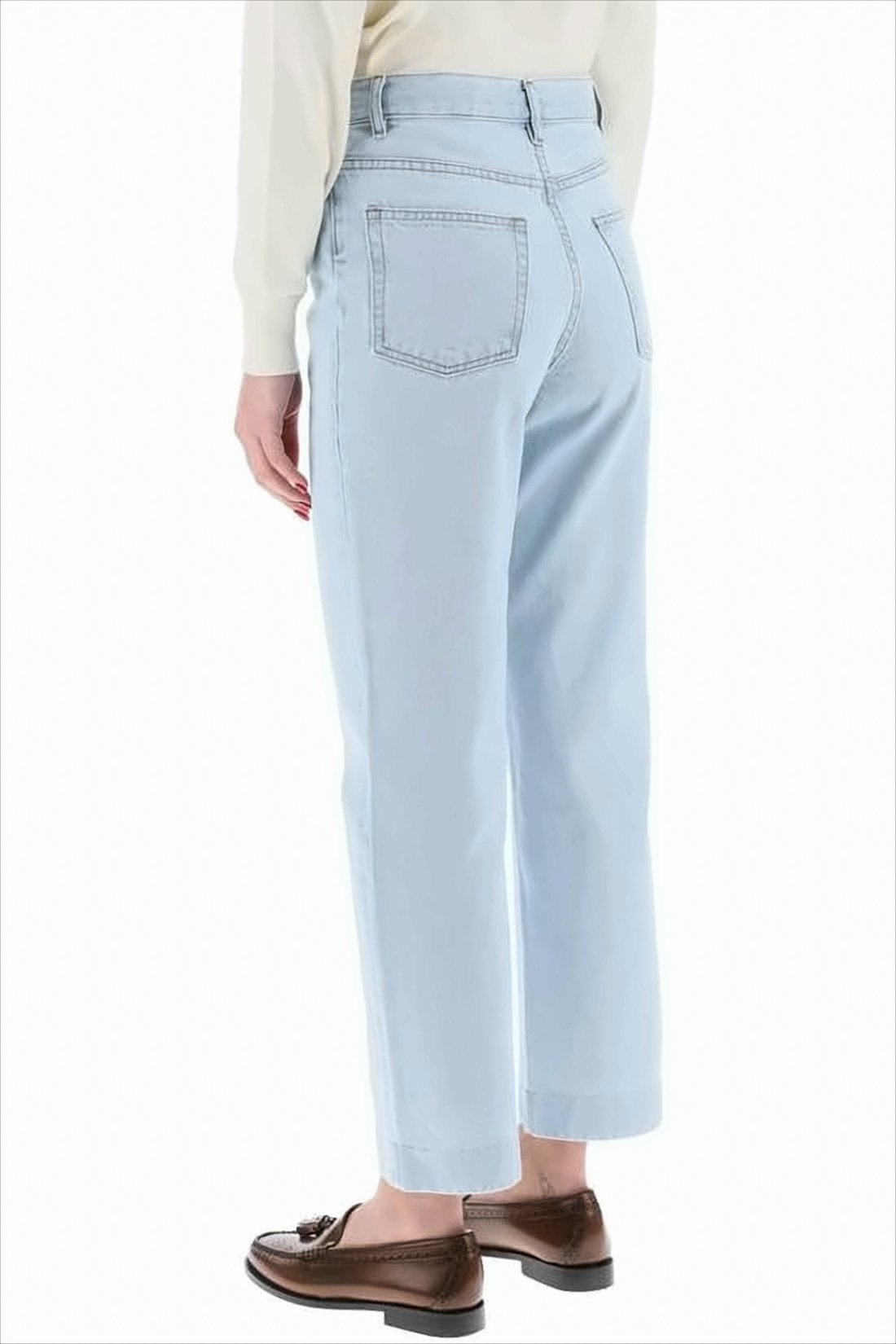 Light-Wash Cropped Denim Pants