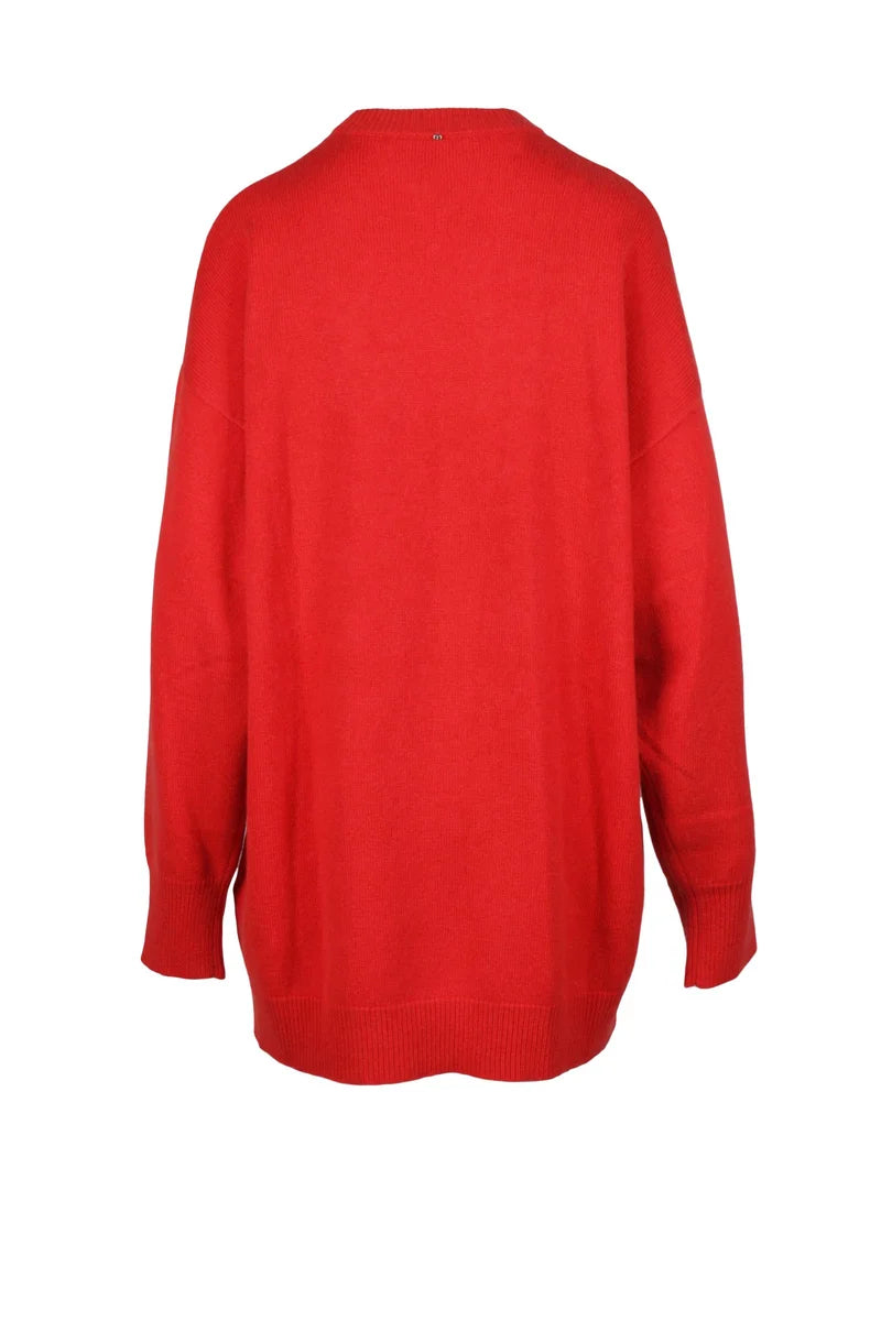 Wool/Cashmere Dress Oversize - Red