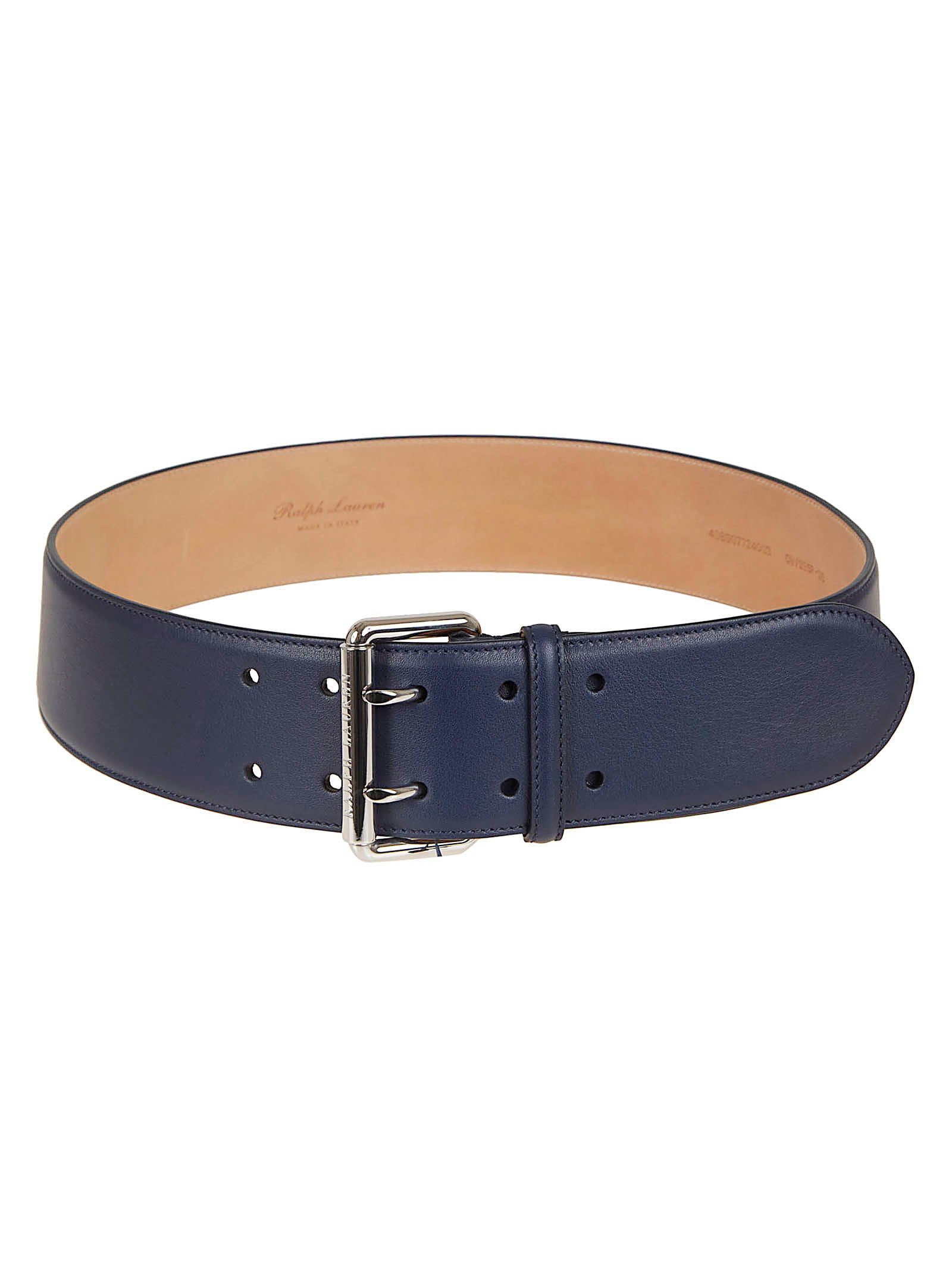 Dual-Prong Blue Leather Belt