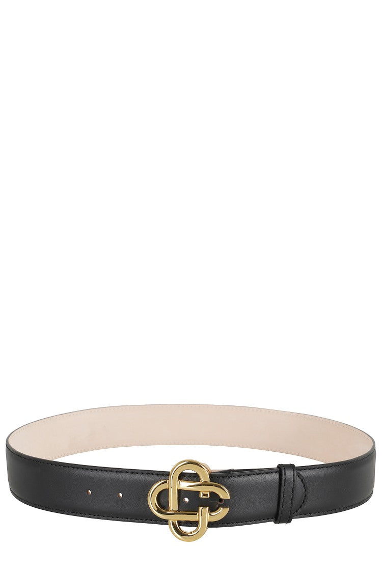 Casablanca Logo Buckle Leather Belt With Smooth Finish