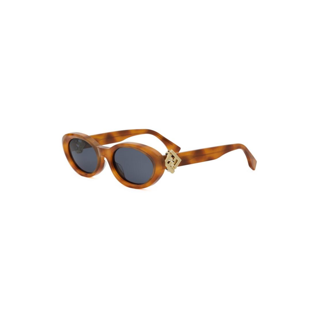 Fe40140u Oval Tortoiseshell Acetate Sunglasses