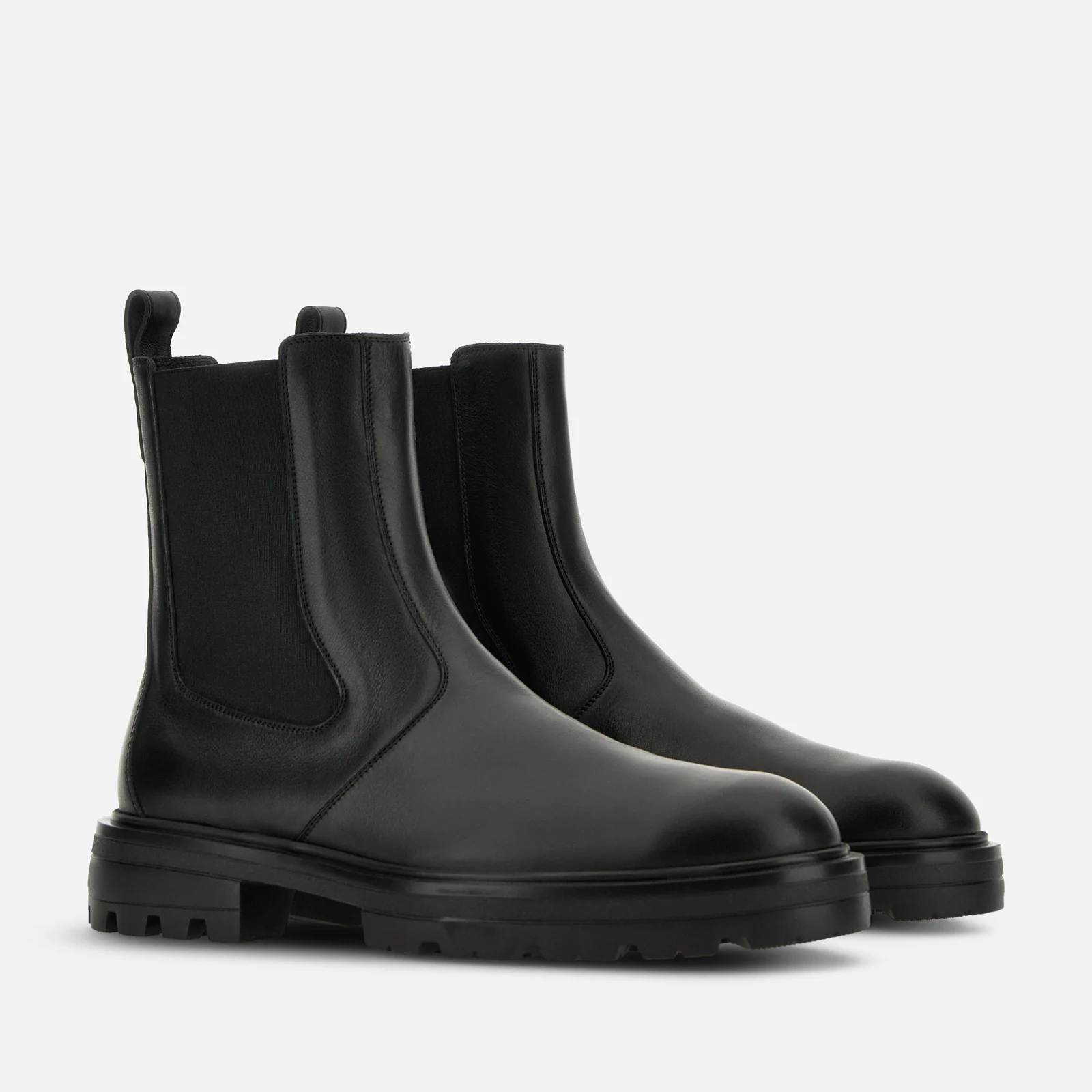 Contemporary Black Calfskin Ankle Boots