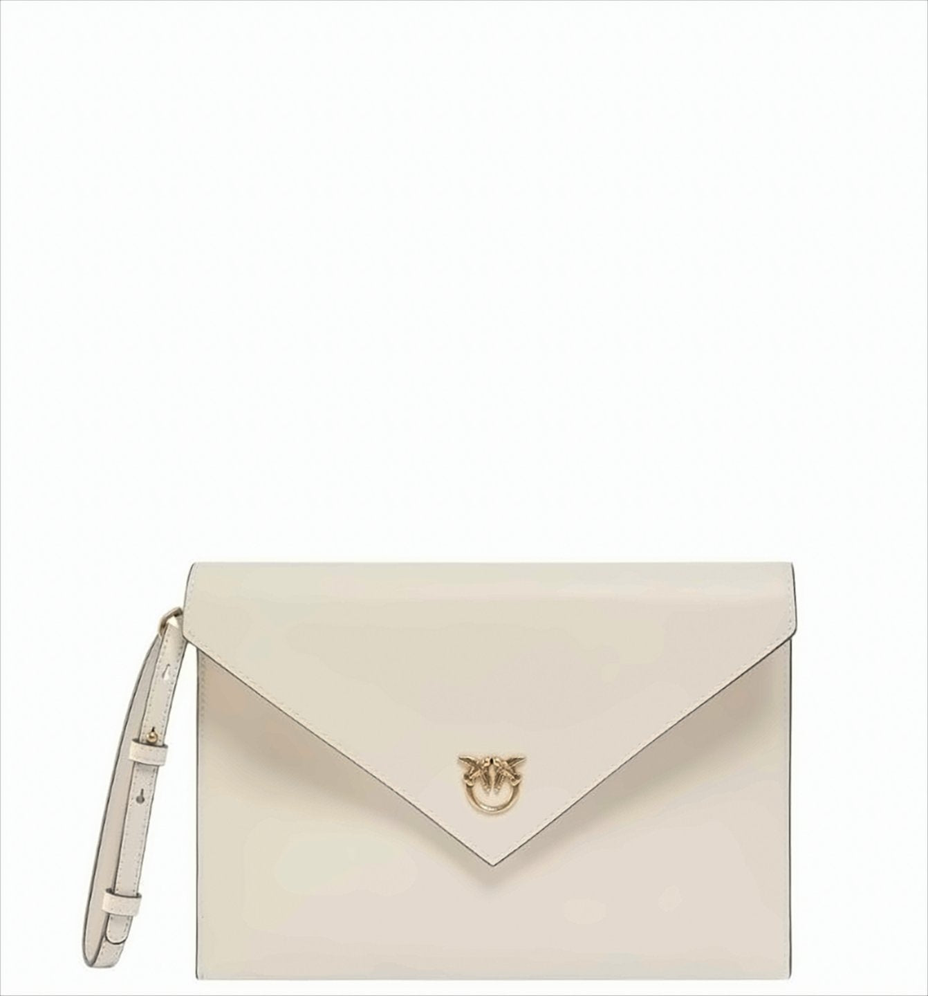 Envelope Design White Leather Clutch