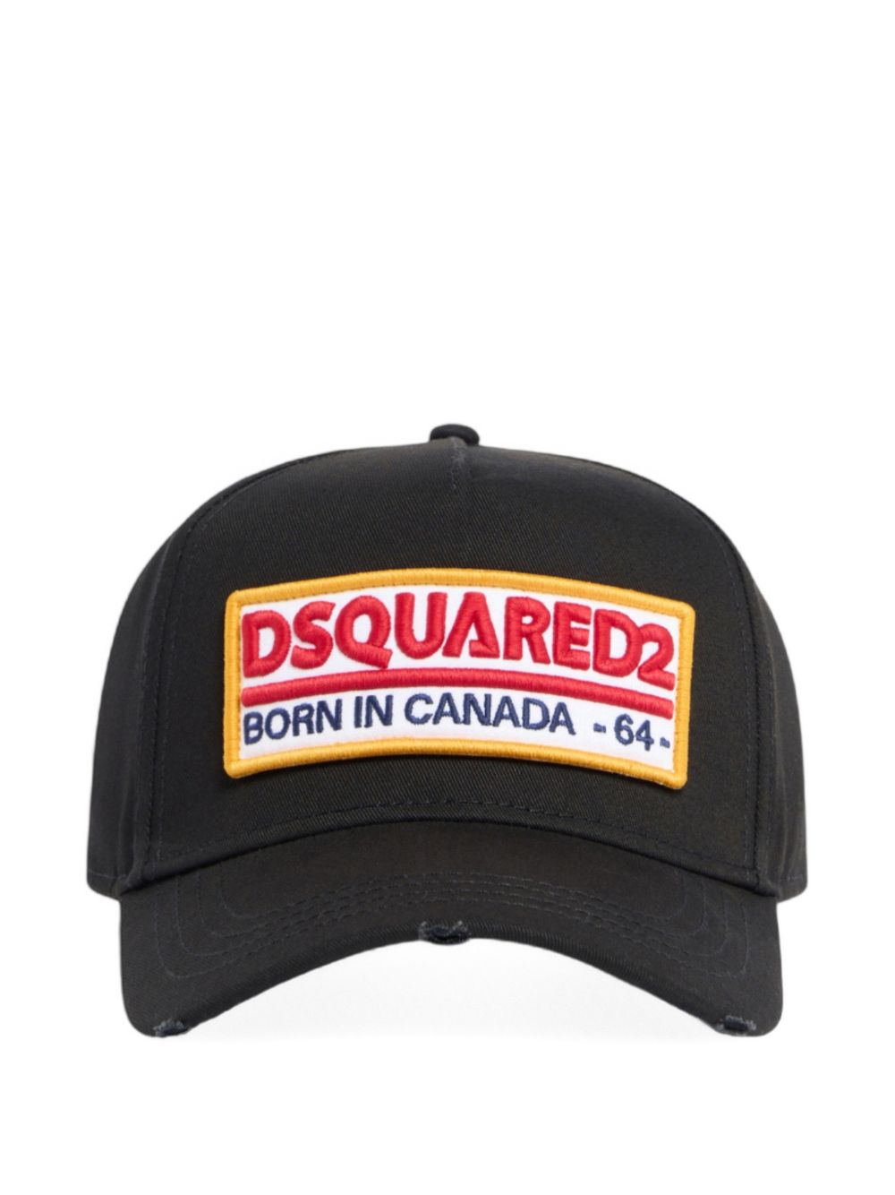 Black Baseball Cap With Bold Patch And Adjustable Strap
