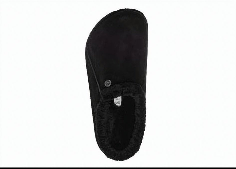 Suede Slip-On Mules with Plush Lining and Rubber Sole