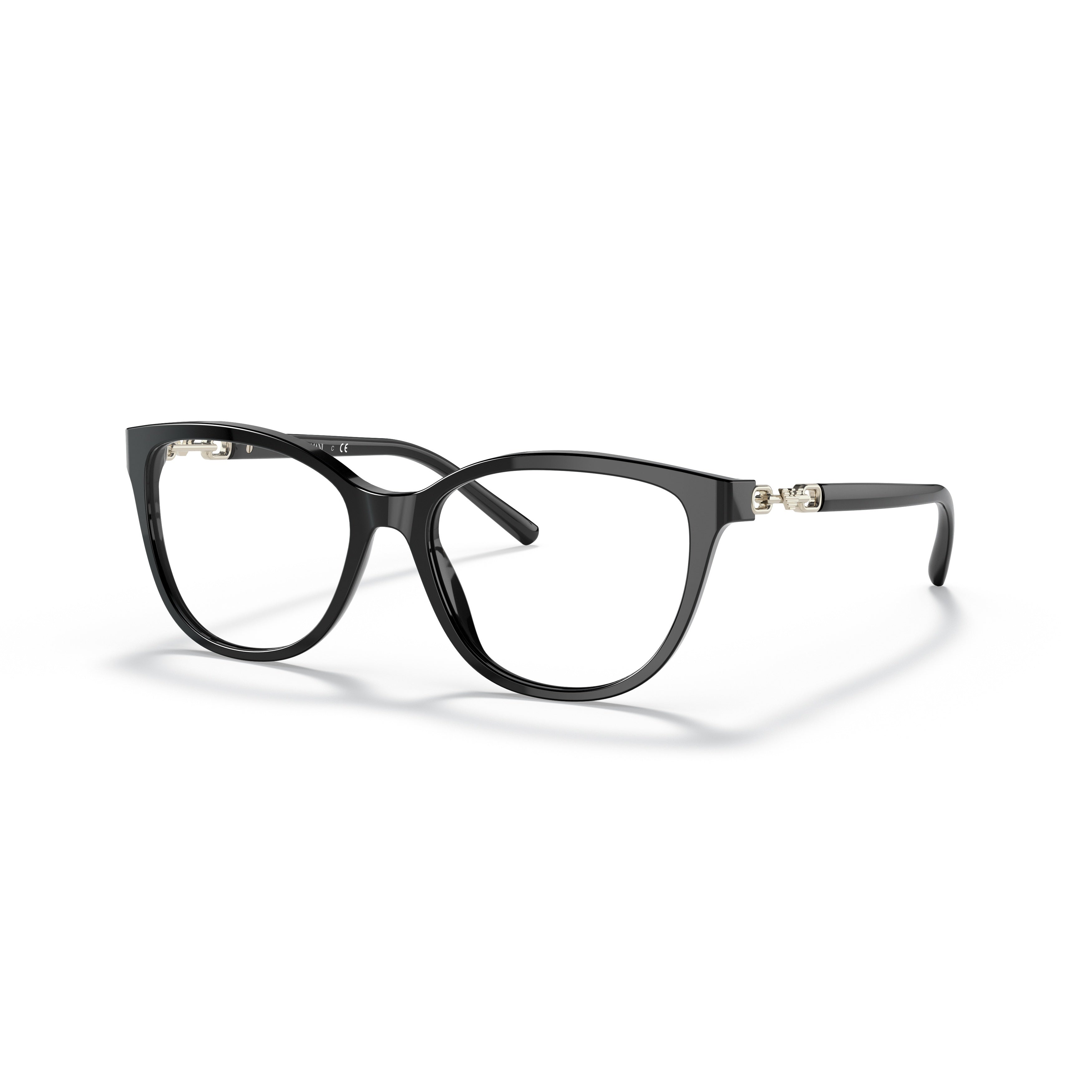 0ea3190 Glossy Black Cat-Eye Sunglasses with Chain-Link Accents