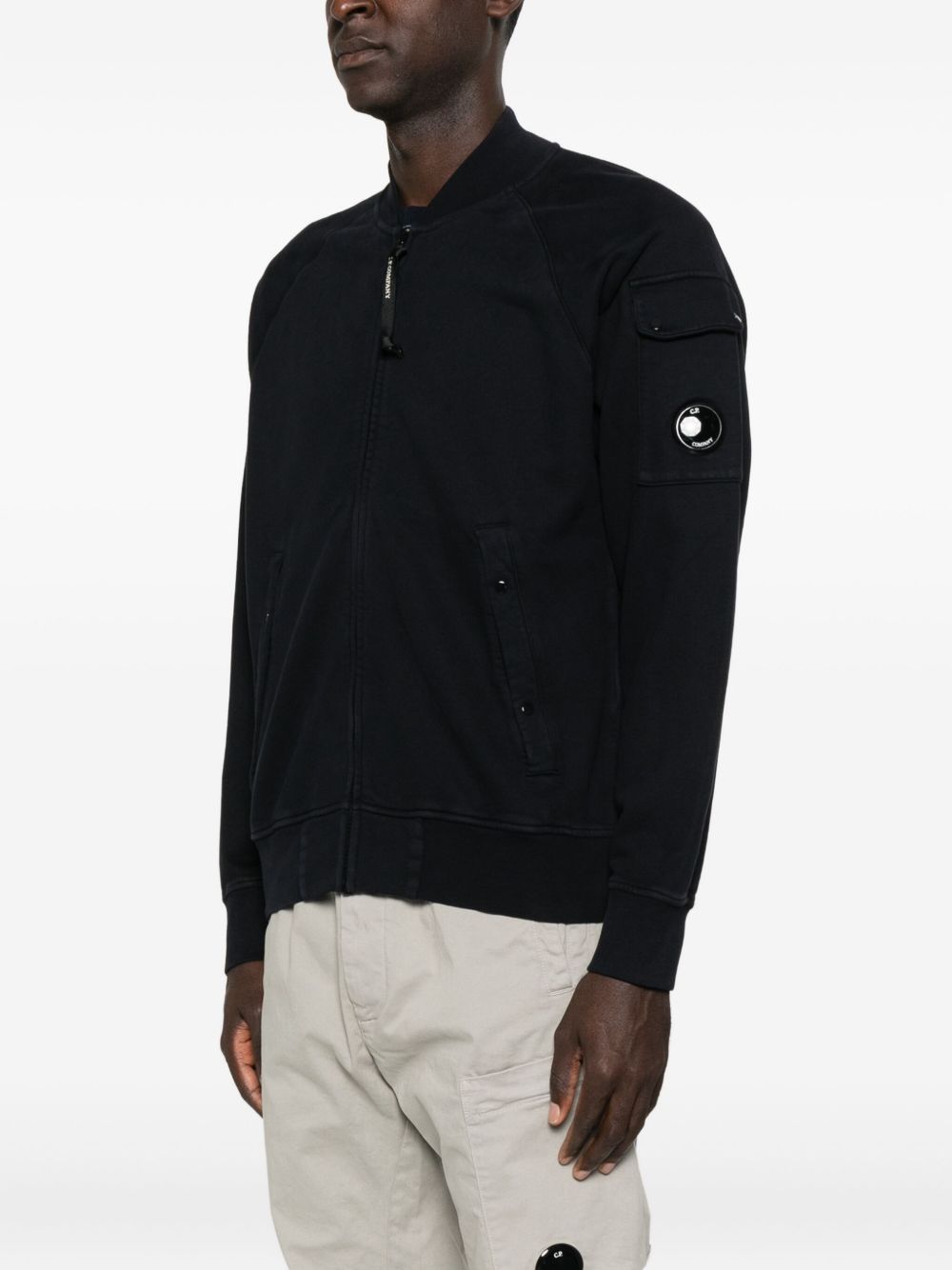 Brushed Navy Fleece Zip-Up Sweatshirt