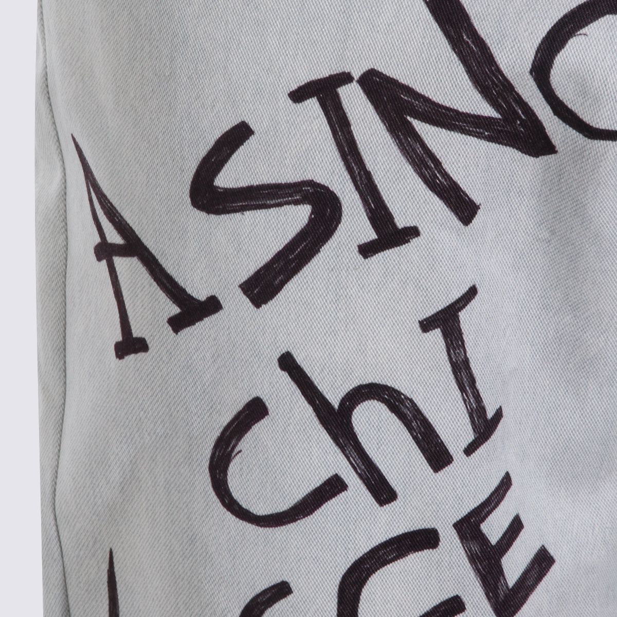 White Jeans with Graffiti-Inspired Artwork
