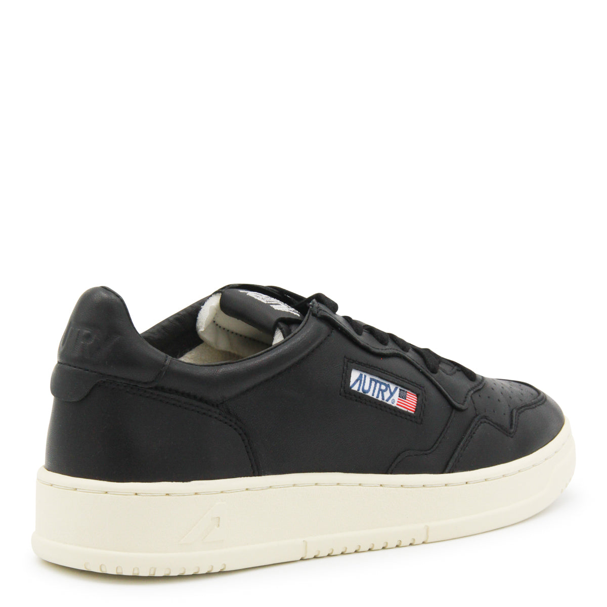 Medalist Black Leather Sneakers with Suede Accents