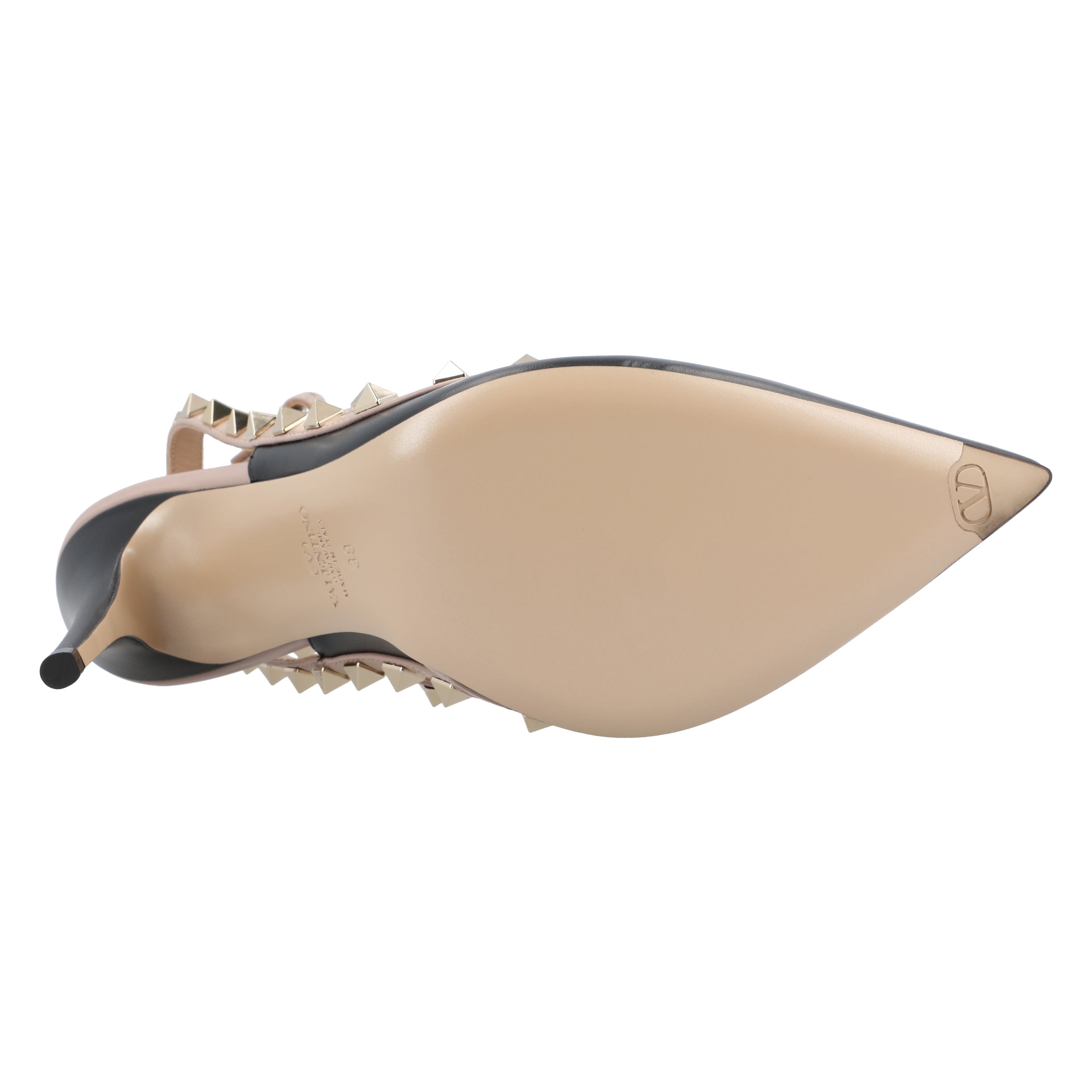 Leather Gold-Tone Rockstud Black