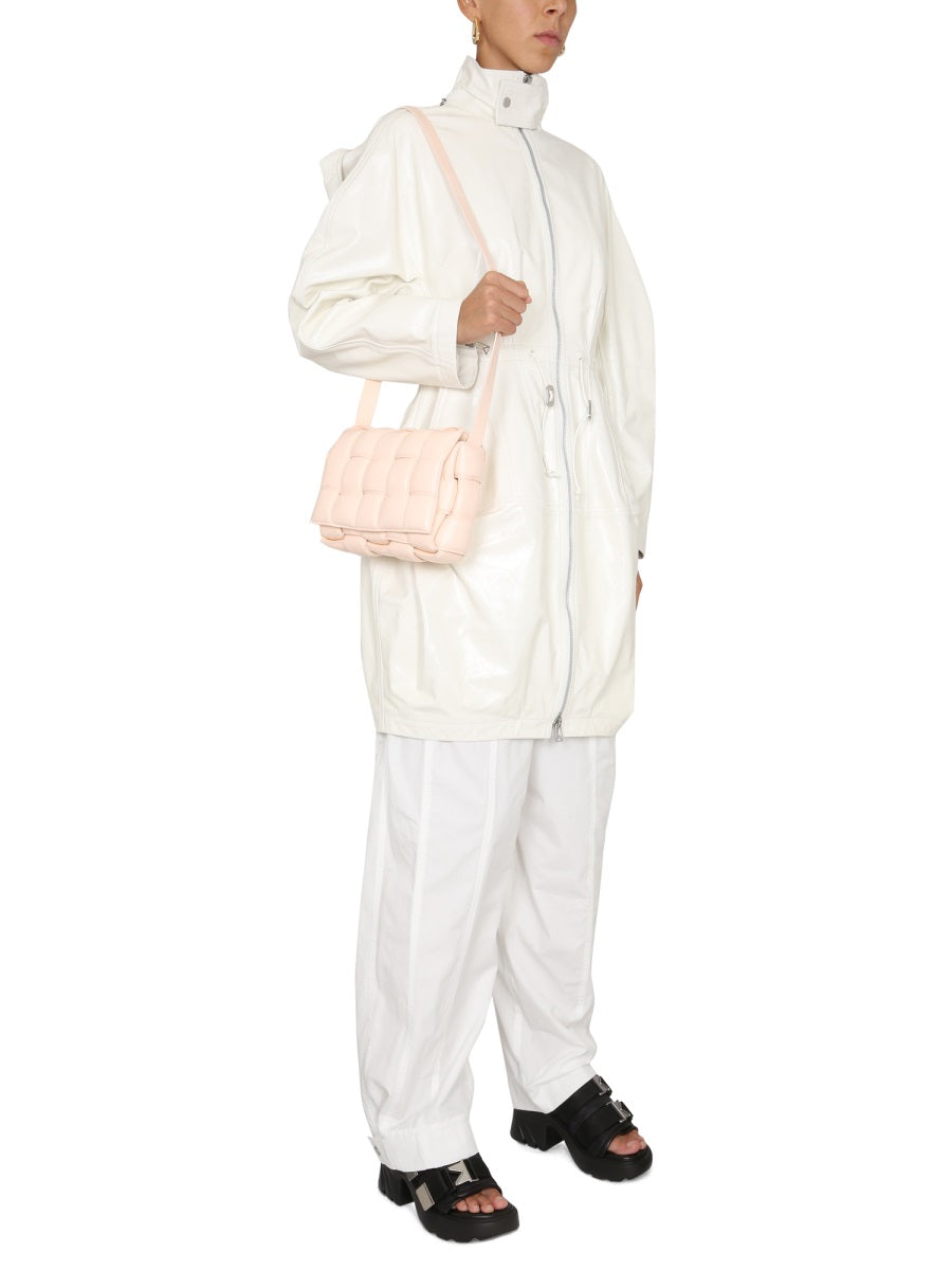 High Neck Hooded Parka with Zipper Closure