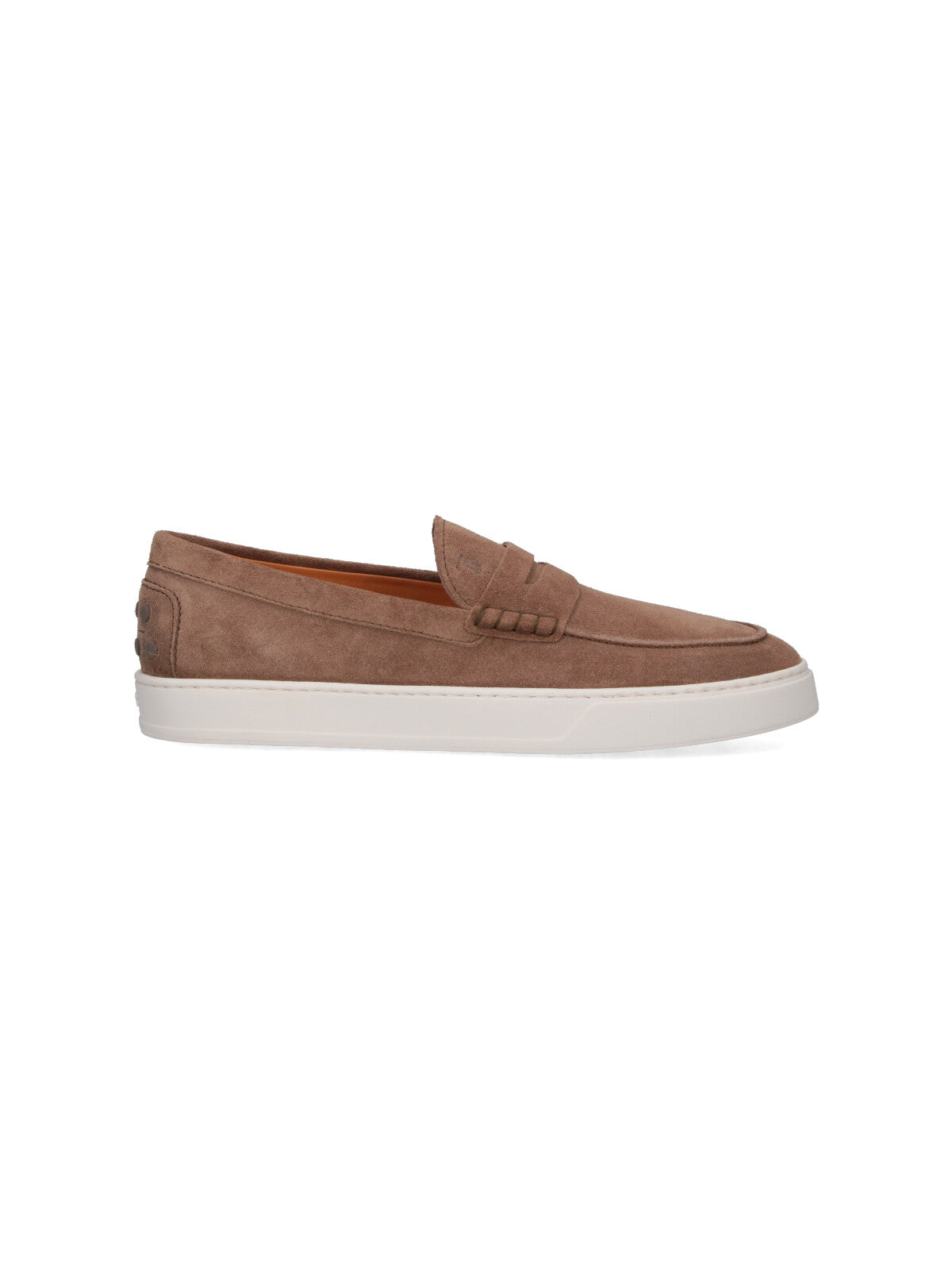 Suede Slip-On Moccasins with Rounded Toe