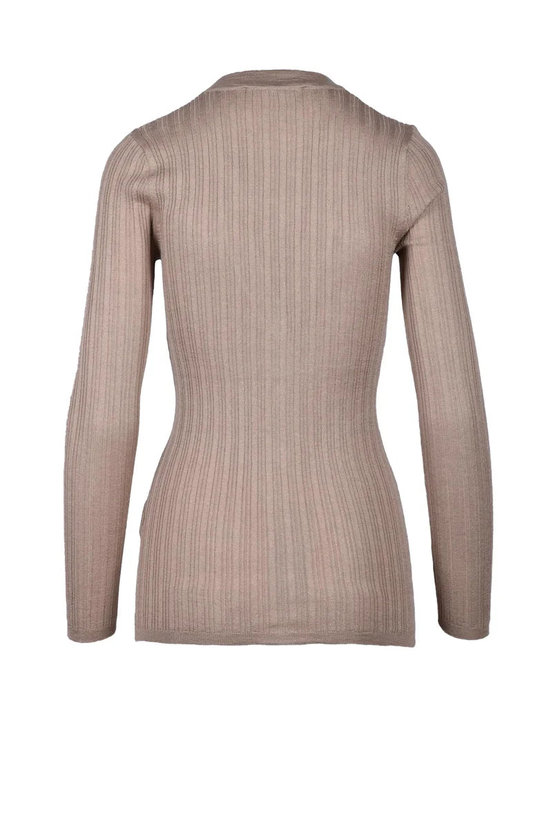 Ribbed Cardigan - Taupe