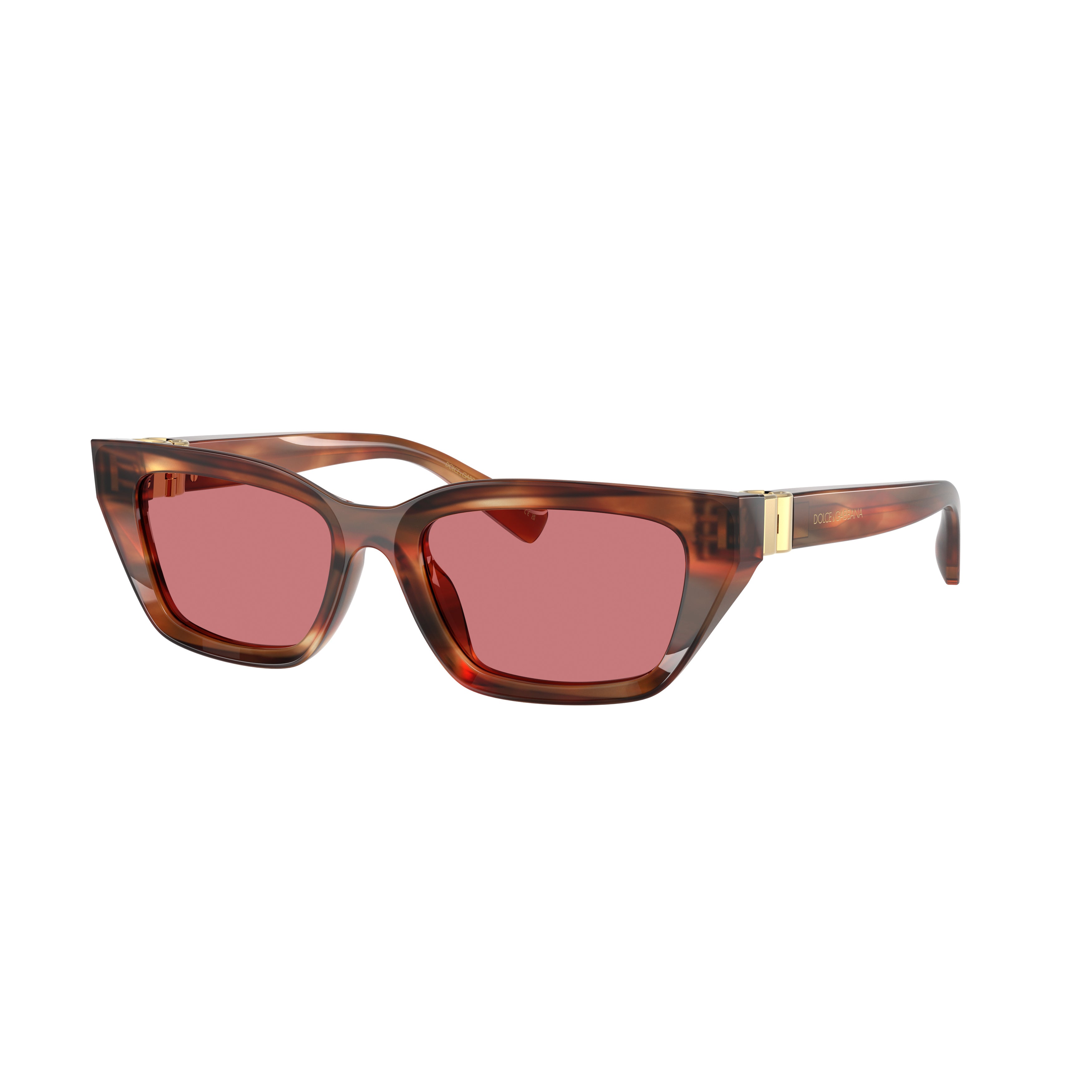 0dg4532 Rectangular Tortoiseshell Sunglasses with Rose Lenses