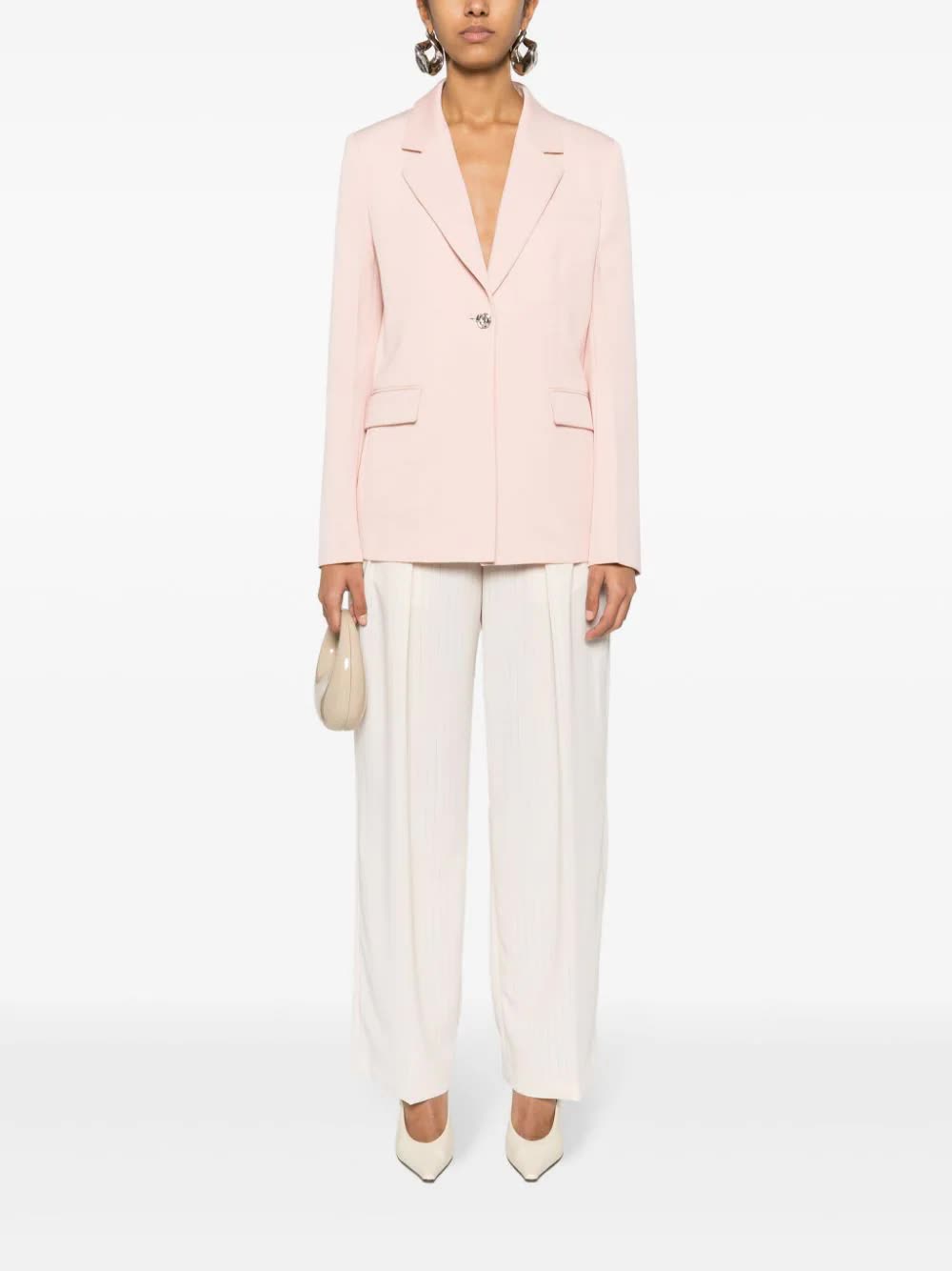 Pink Sartoriale Single-Breasted Wool Jacket