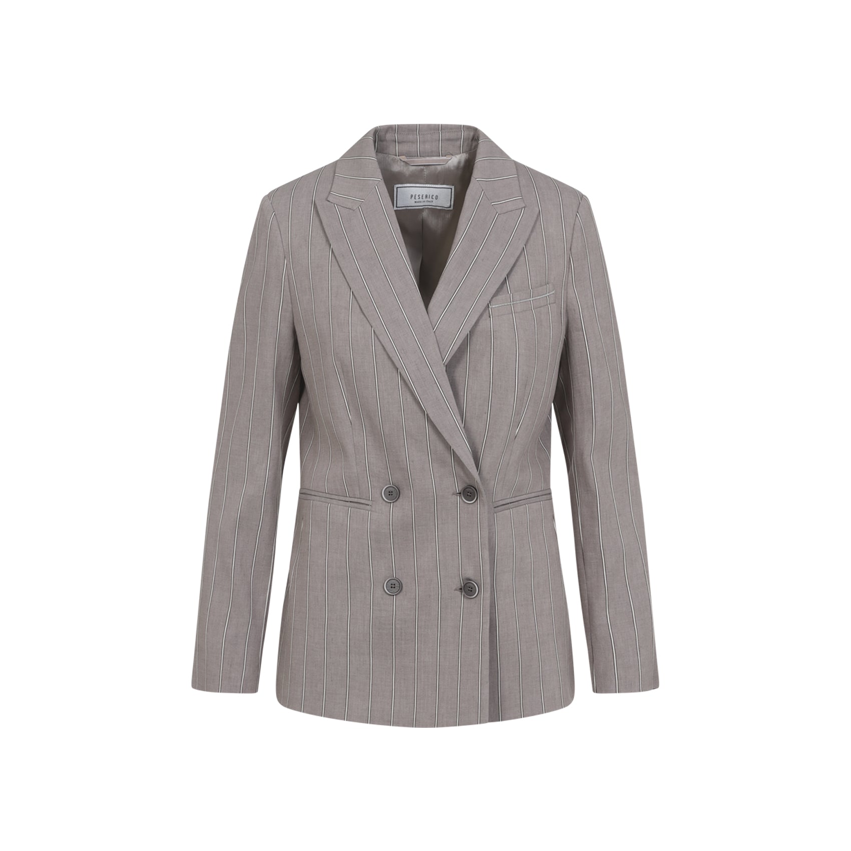 Double-Breasted Tailored Jacket With Pinstripes