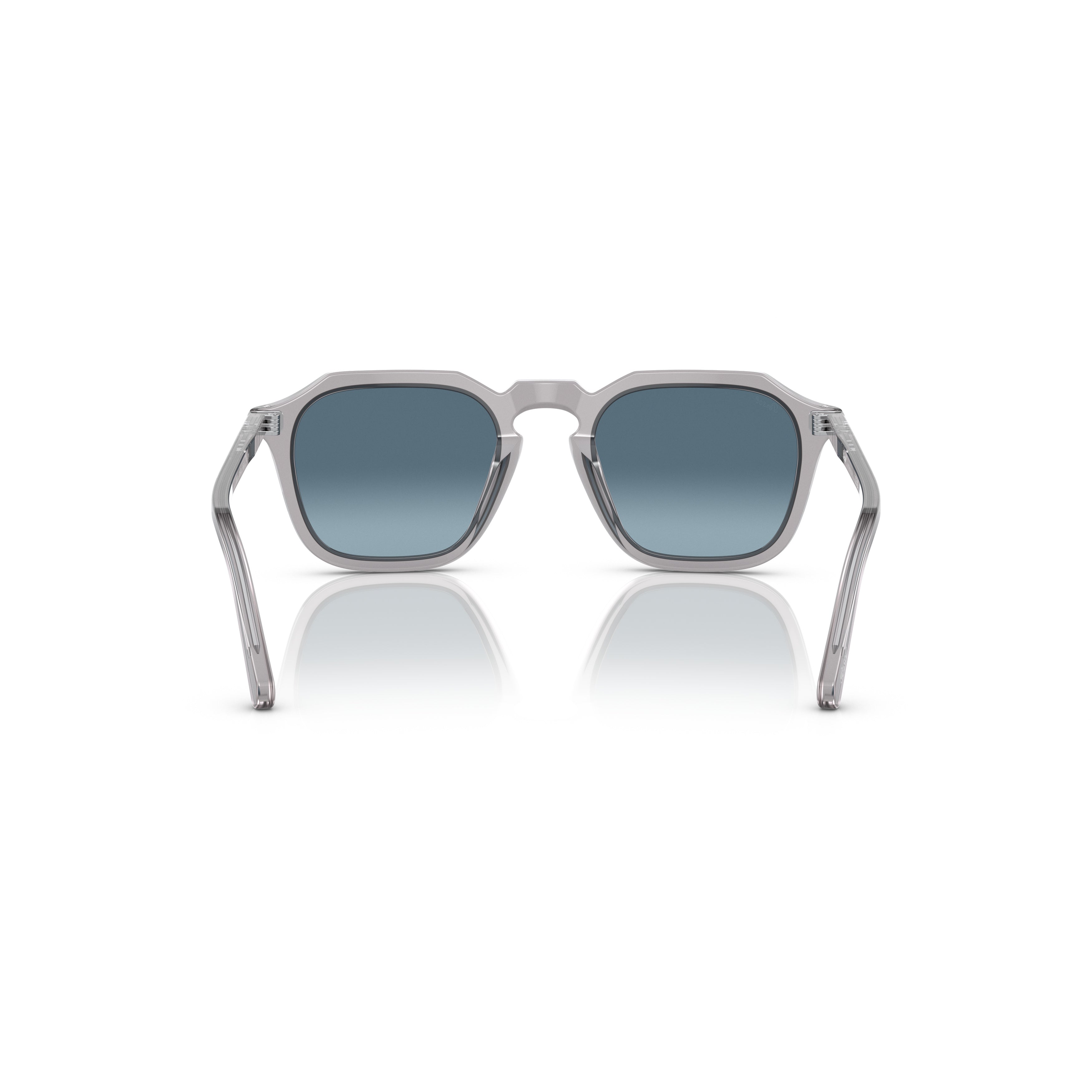 Translucent Acetate Square Sunglasses With Gradient Blue Lenses