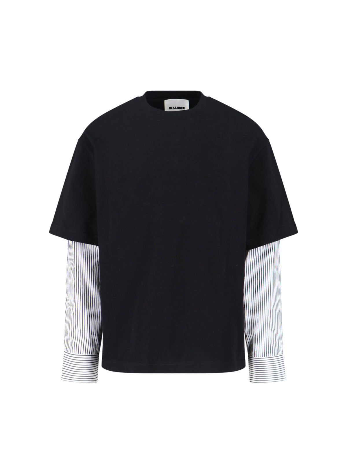 Black Layered Striped Long-Sleeve T-Shirt