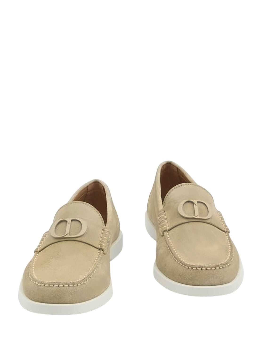 Soft Suede Loafers With Calf Leather Accents And Rubber Sole