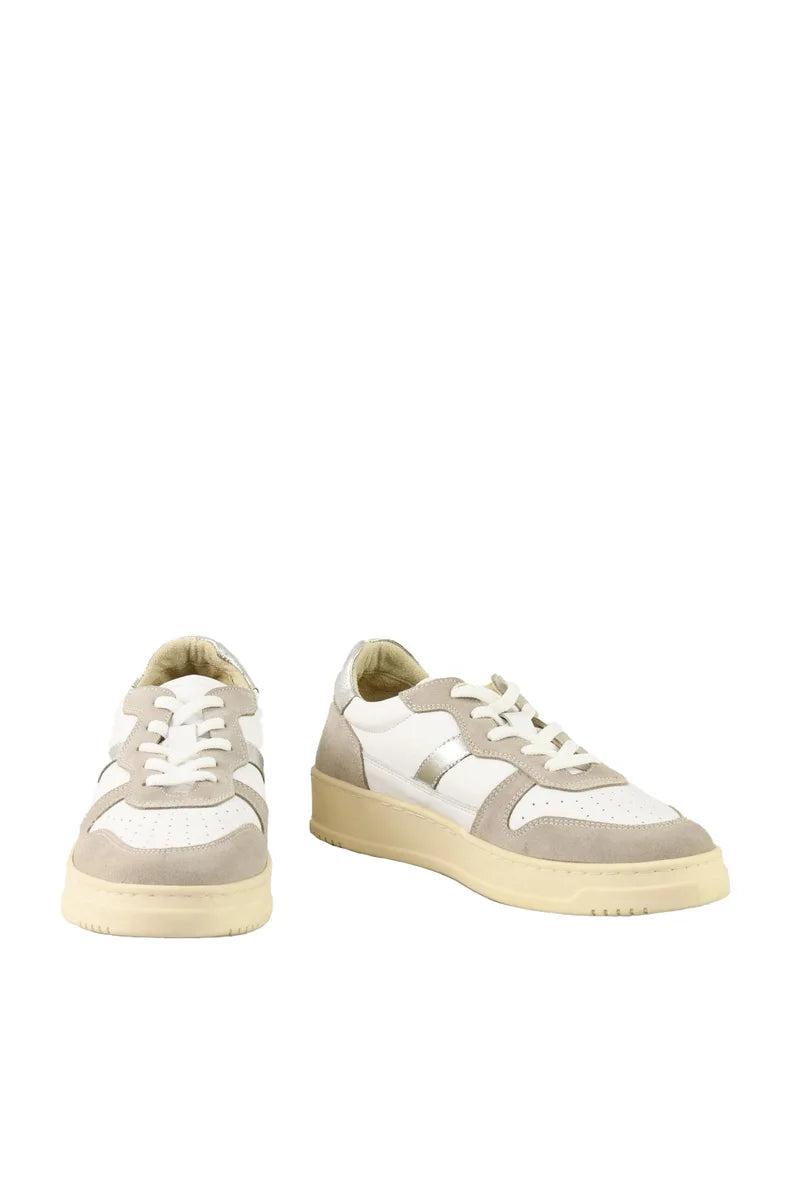 Leather Sneakers - White/Beige