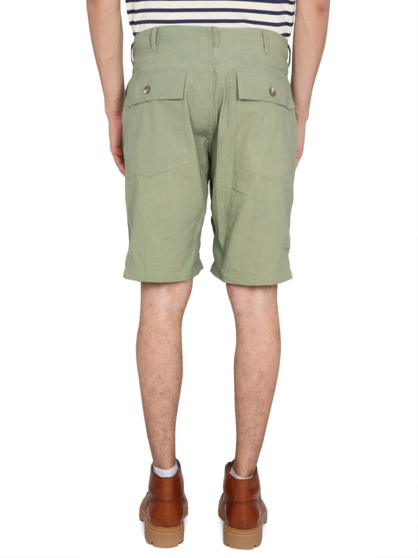 Button Closure Bermuda Shorts