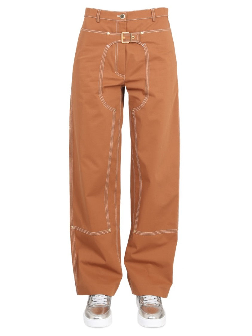 Wide-Leg Pants With Buckle Detail