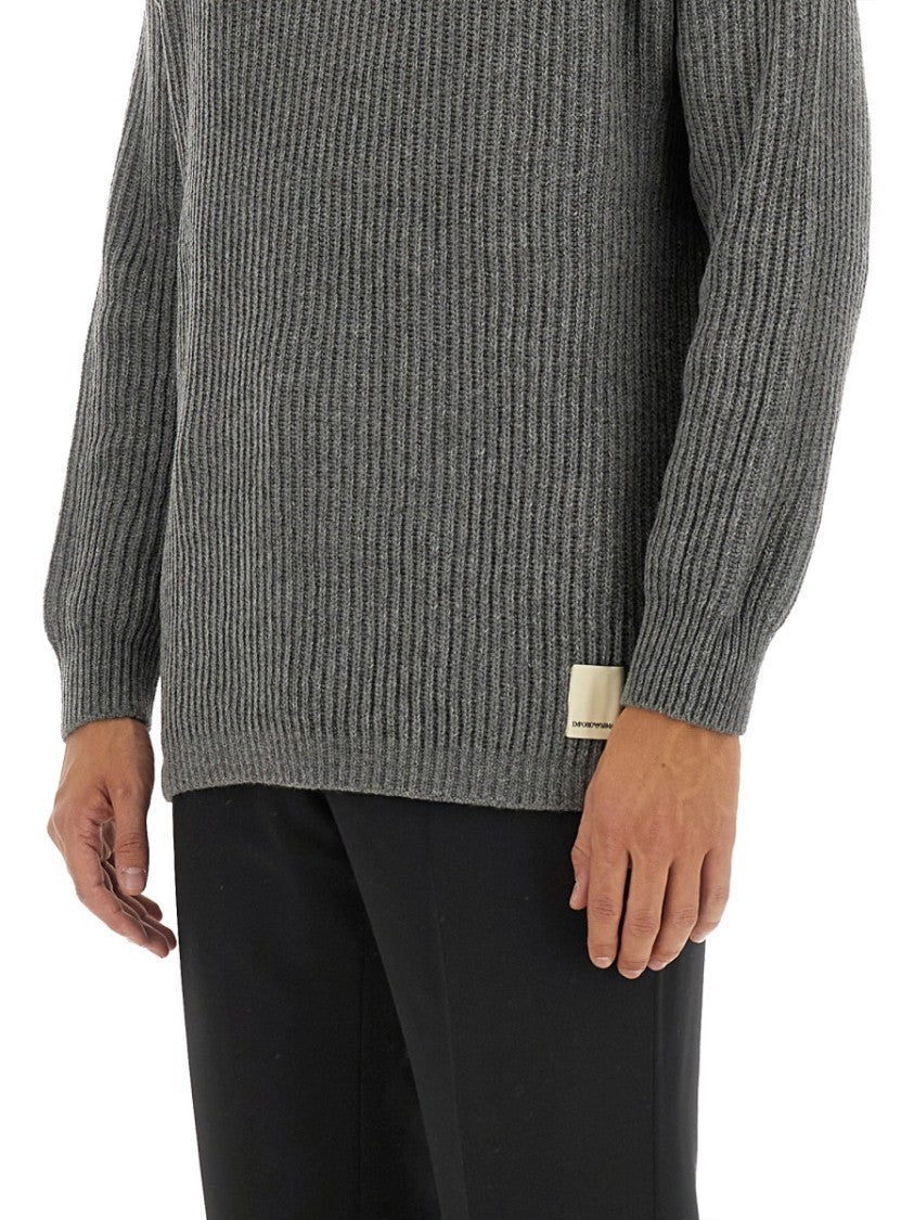 Ribbed Grey Wool Jersey